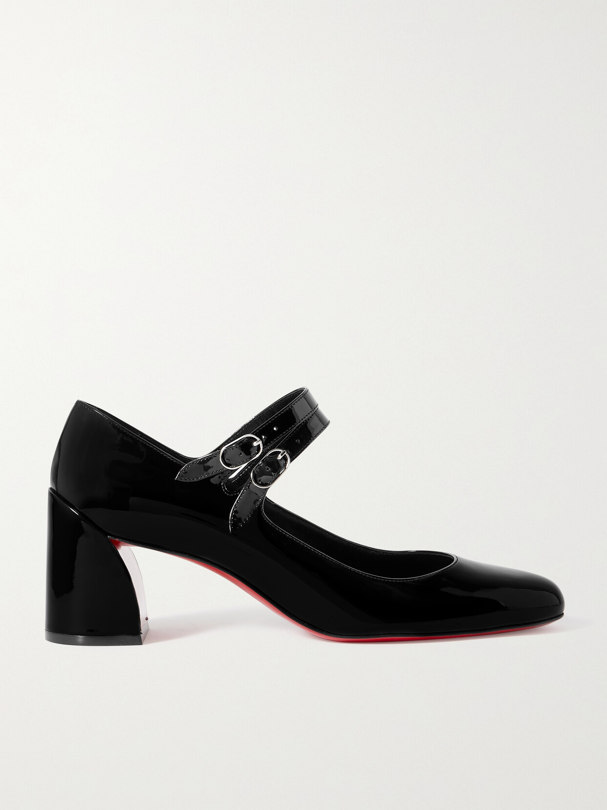 Christian Louboutin Miss Jane 55 Patent-leather Pumps In Black