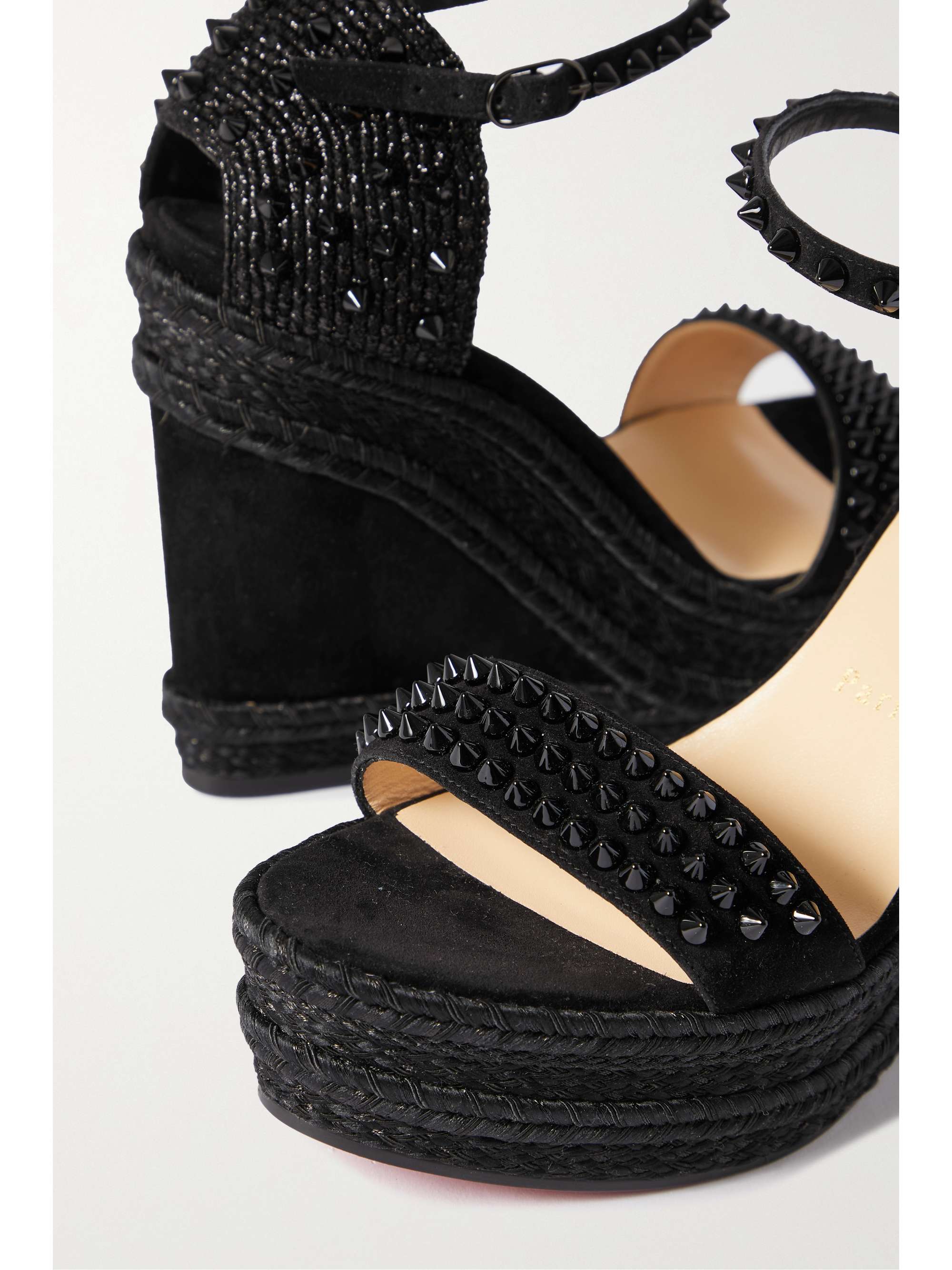 Tilbageholdenhed Konkurrencedygtige Grundig Black Madmonica 120 spiked suede espadrille wedge sandals | CHRISTIAN  LOUBOUTIN | NET-A-PORTER