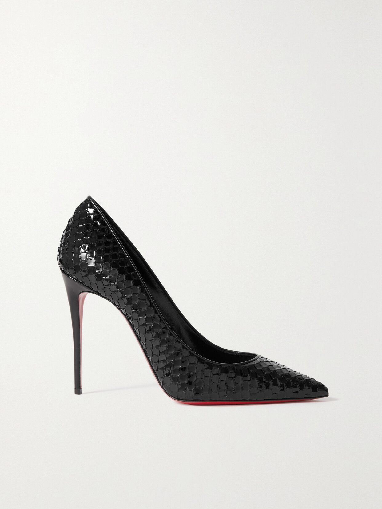 Christian Louboutin Kate 100 Glossed Lizard-effect Leather Pumps