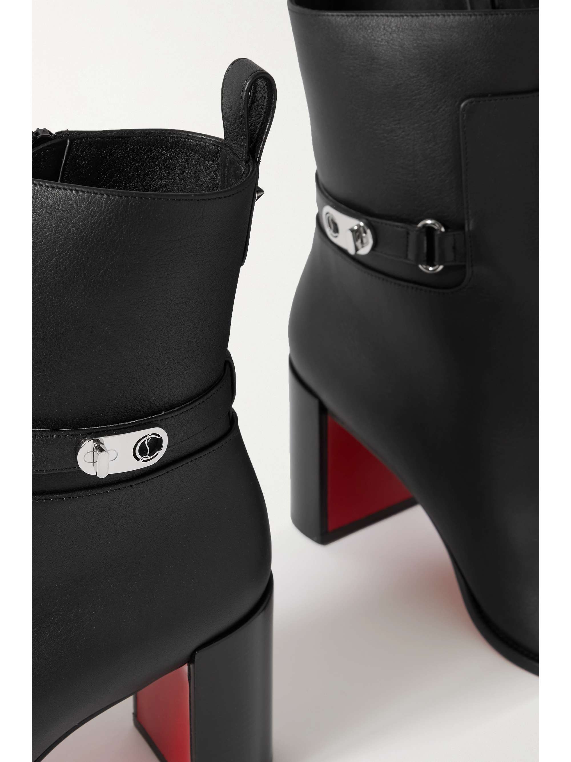 CHRISTIAN LOUBOUTIN Lock Booty 70 leather ankle boots