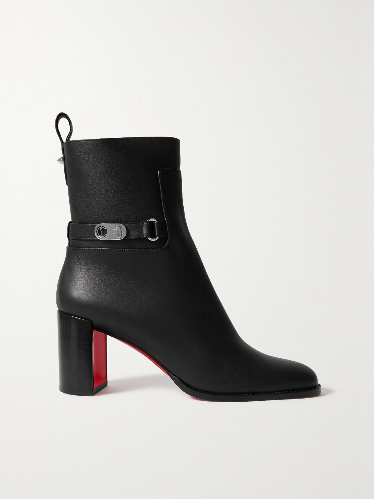 Christian Louboutin Lock Booty 70 Leather Ankle Boots