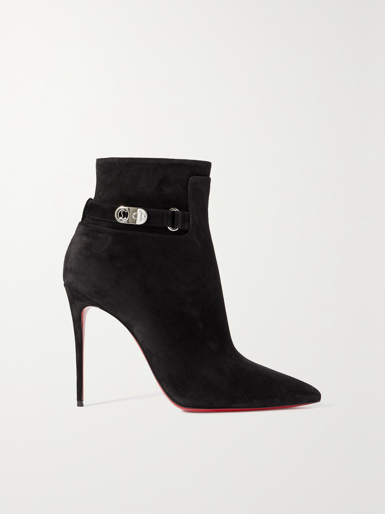 Christian Louboutin Lock So Kate 100 Suede Ankle Boots - Black