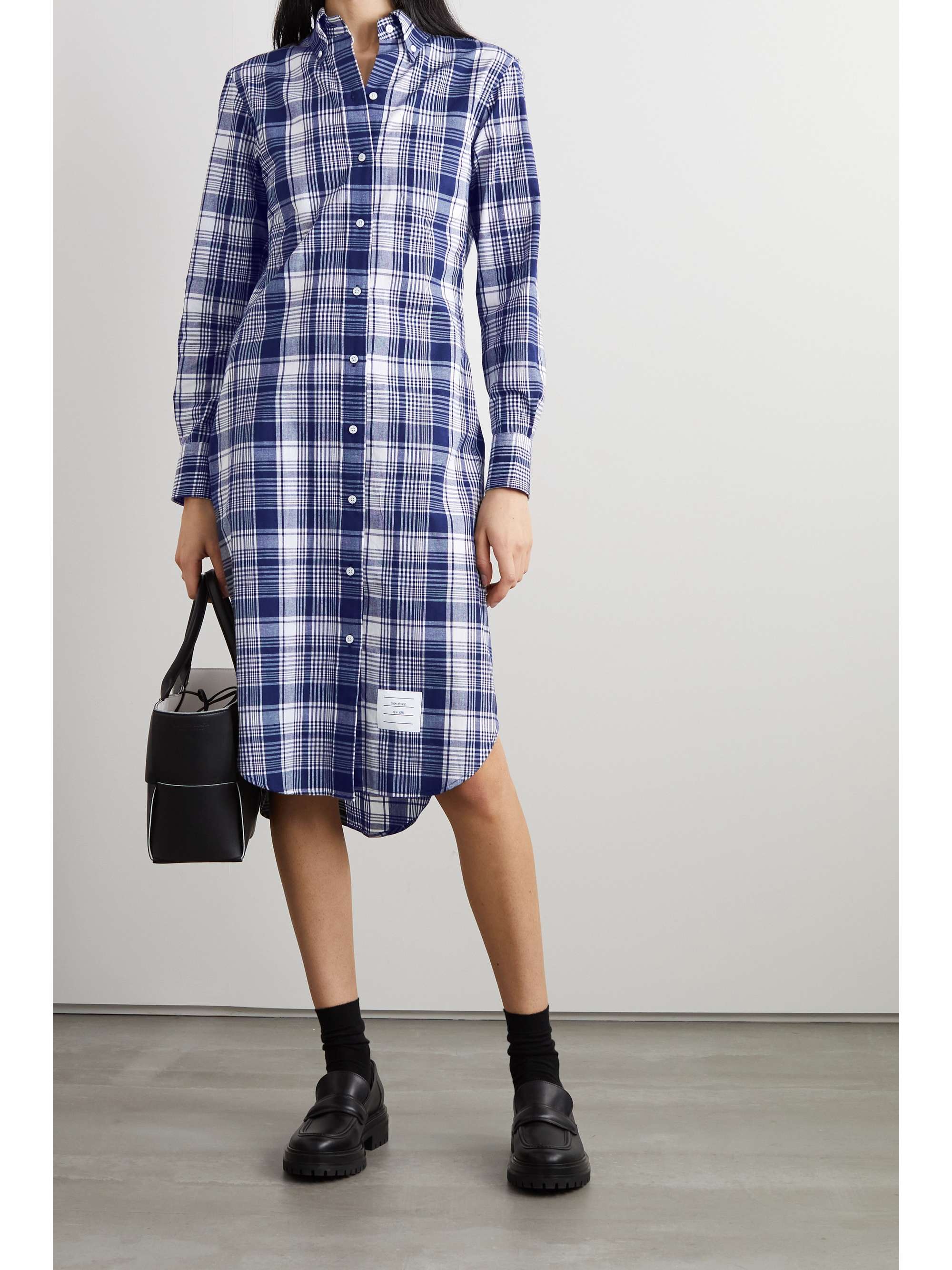 THOM BROWNE Checked cotton shirt dress