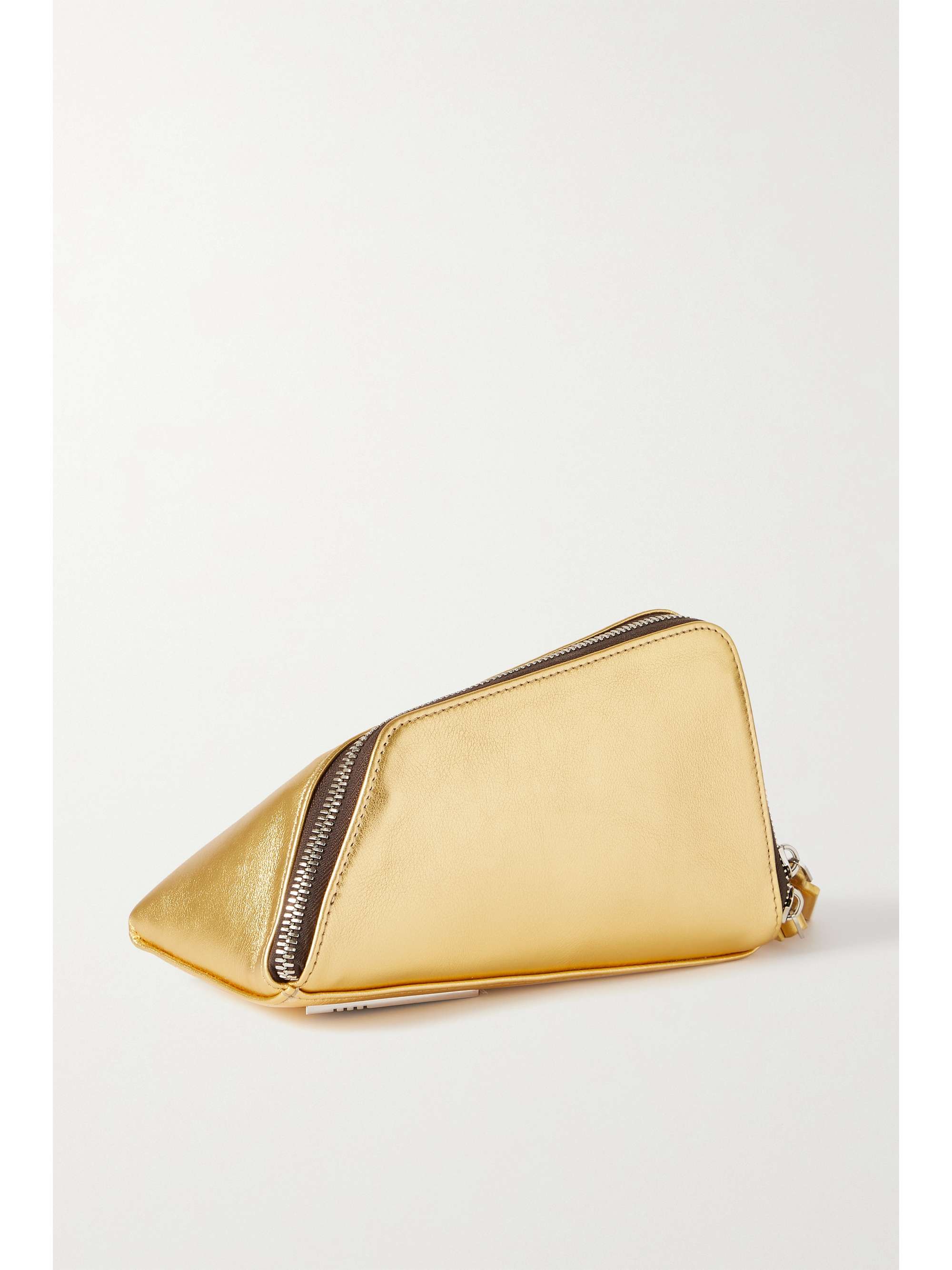 THE ATTICO Saturday Clutch aus Leder mit Glitter-Finish
