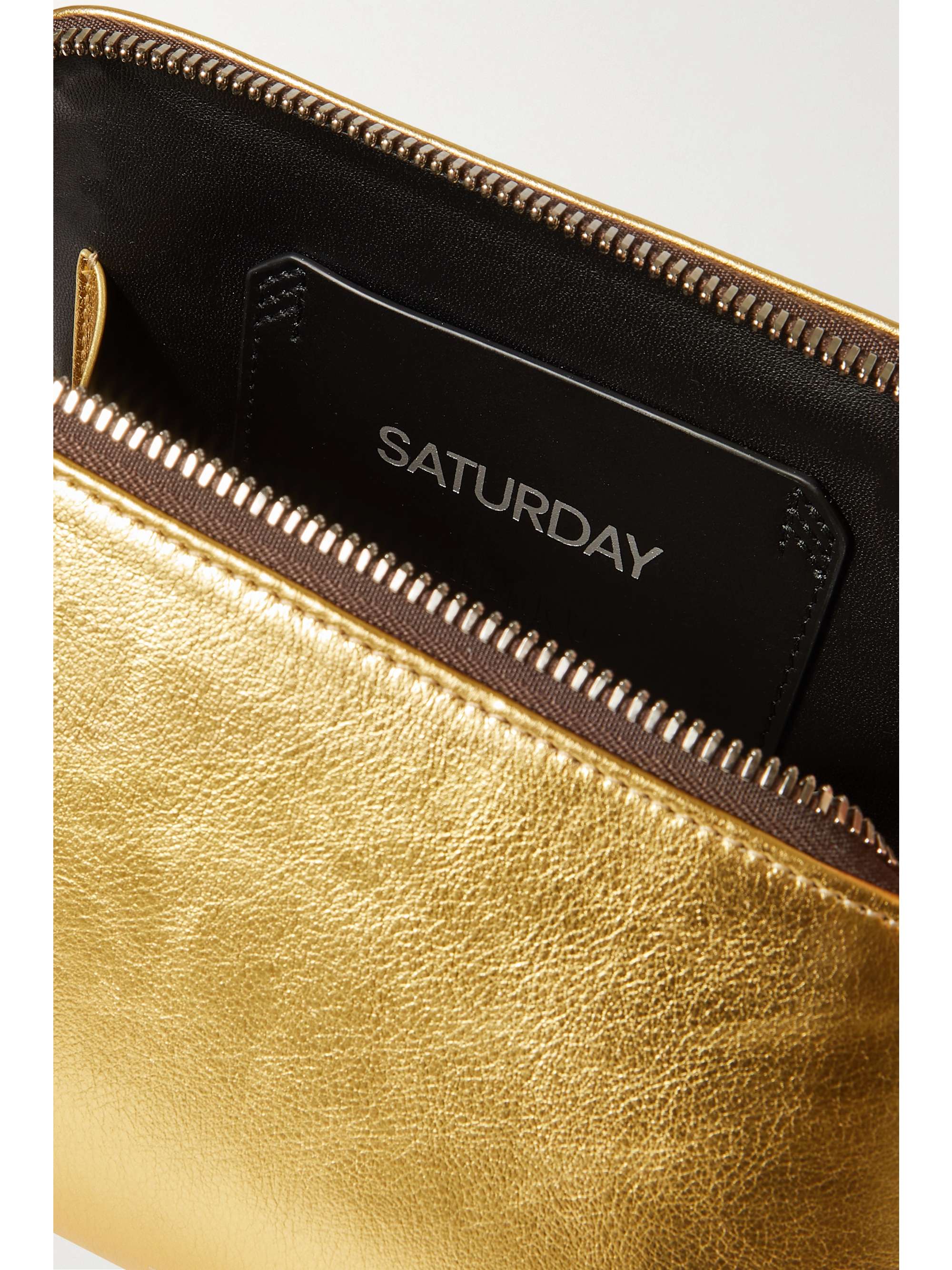 THE ATTICO Saturday Clutch aus Leder mit Glitter-Finish
