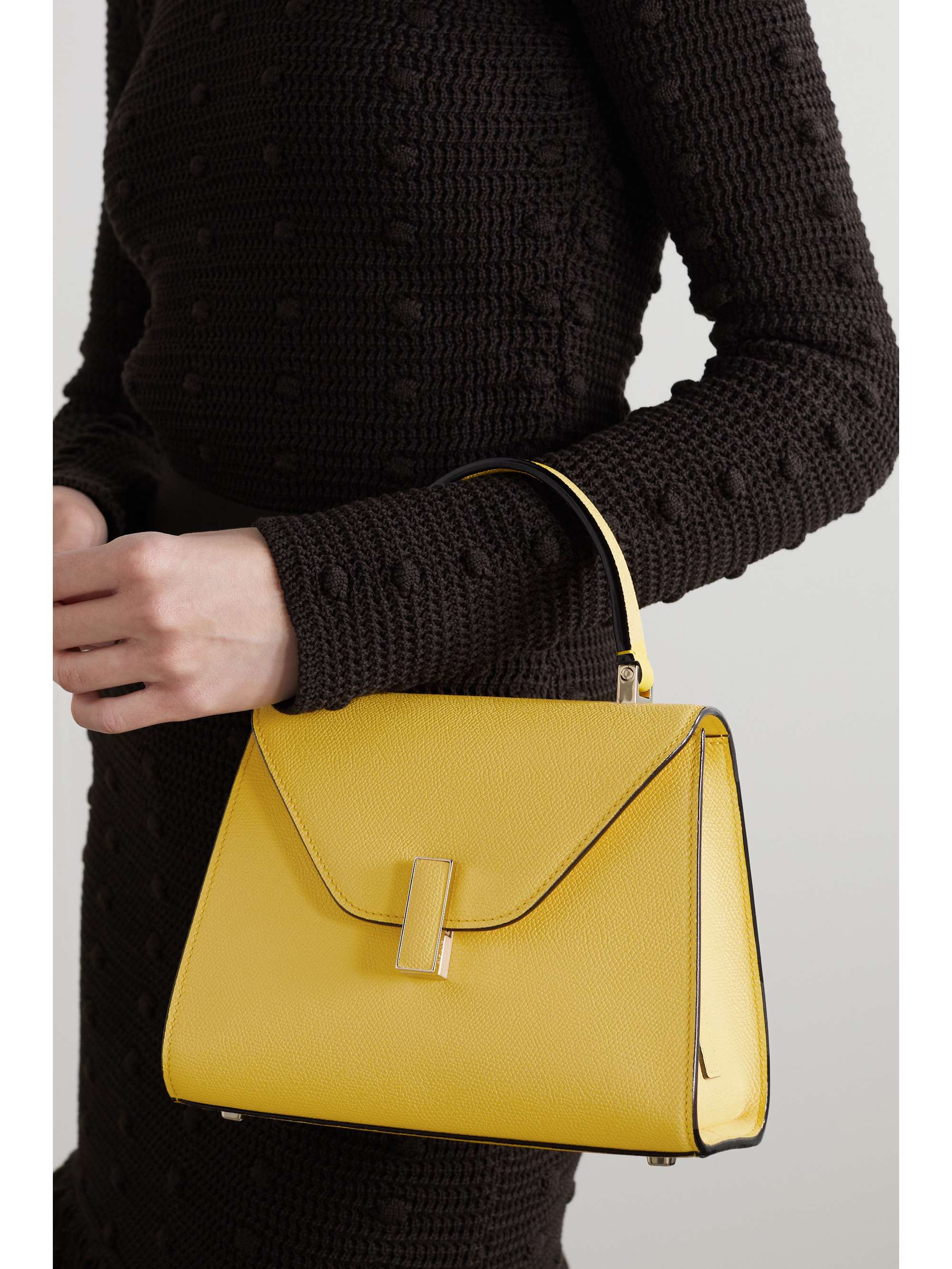 VALEXTRA Sac à main en cuir texturé Iside Mini
