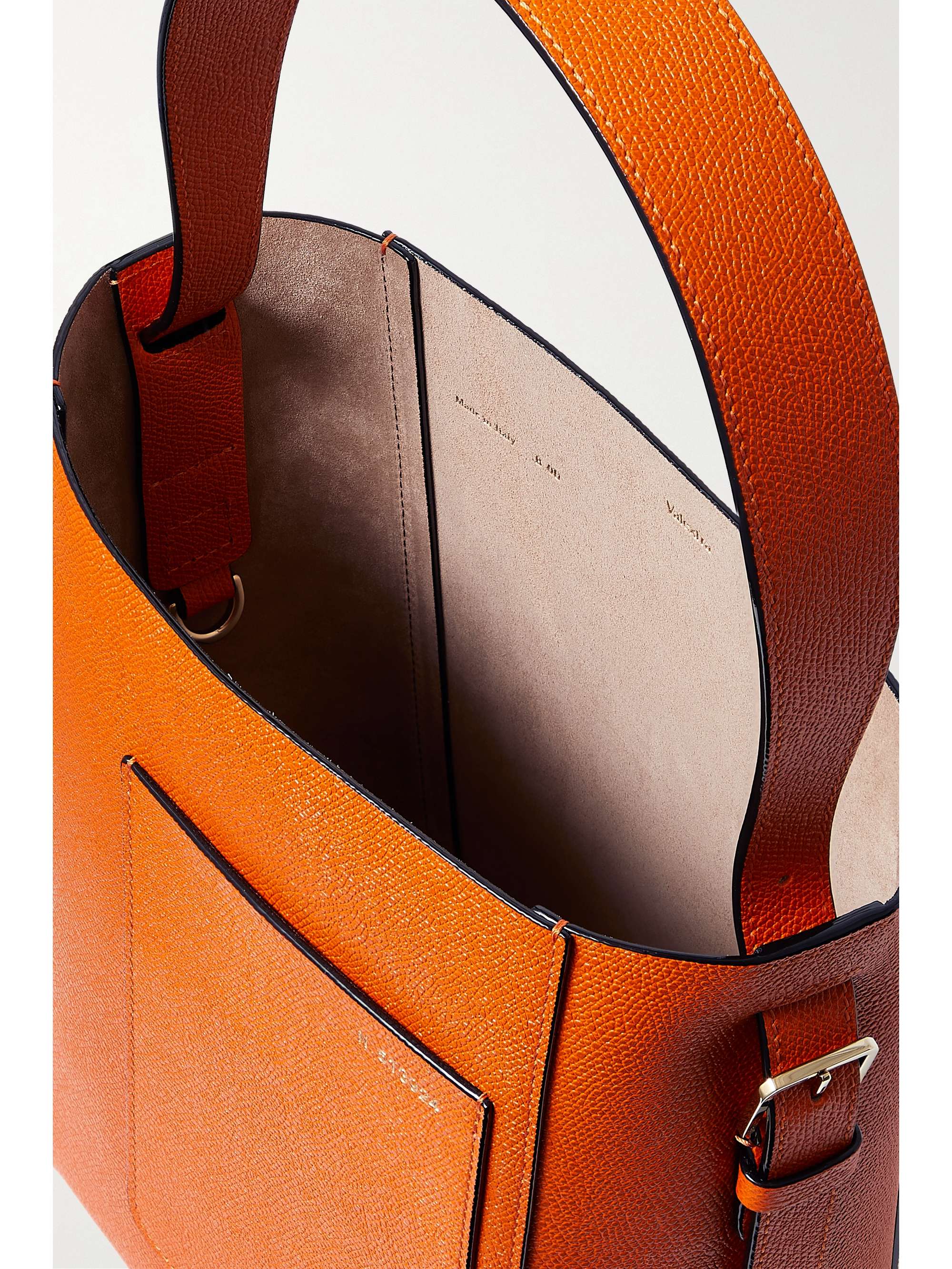 VALEXTRA Secchiello printed textured-leather tote