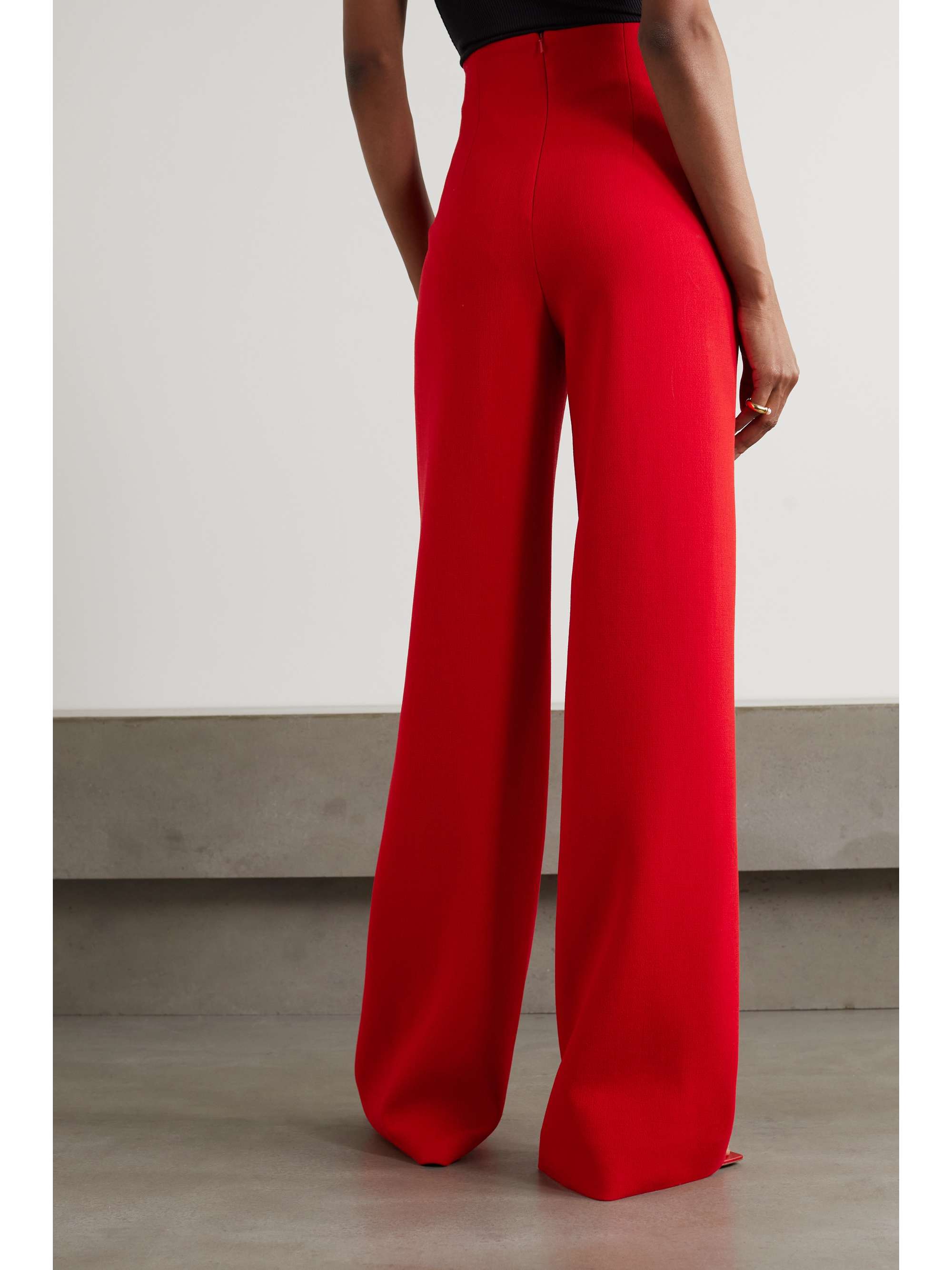 Red Wool-crepe wide-leg pants | SERGIO 