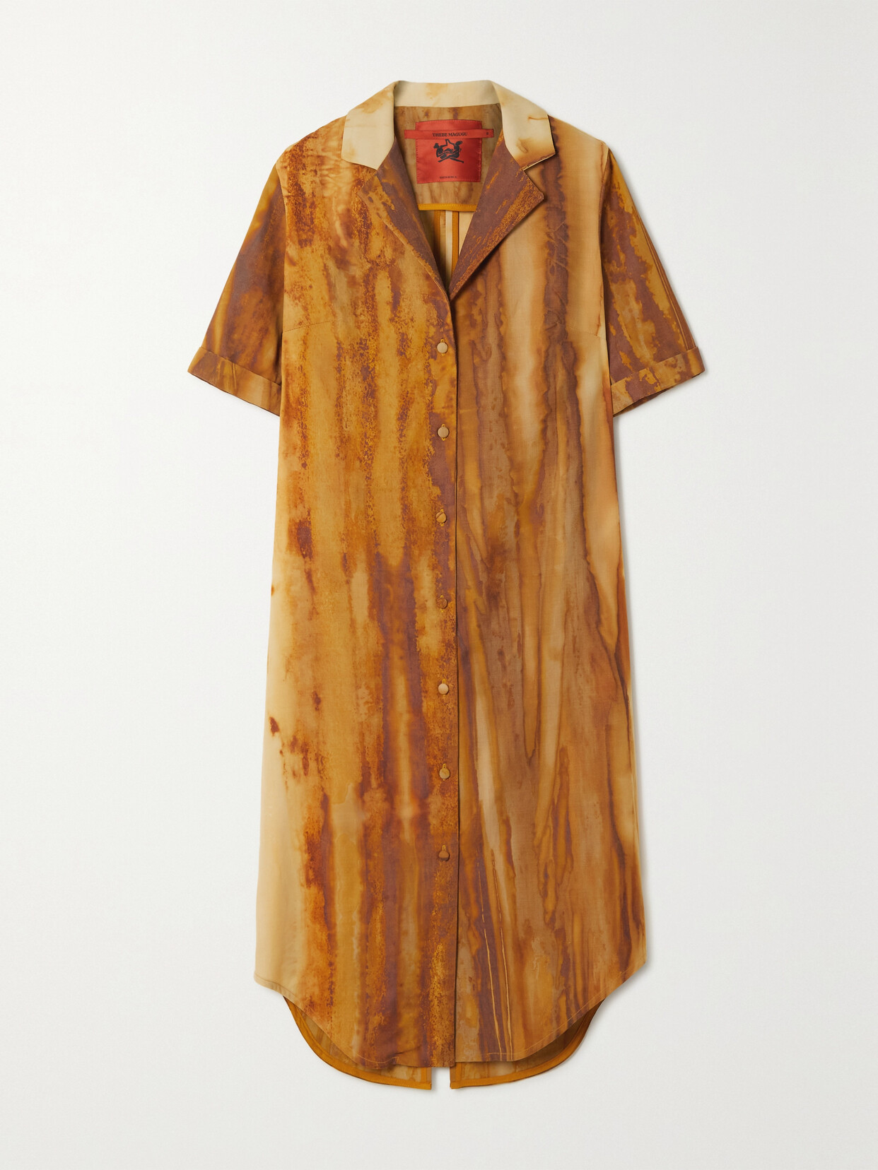 Thebe Magugu - Oxidized Wool Shirt Dress - Cream