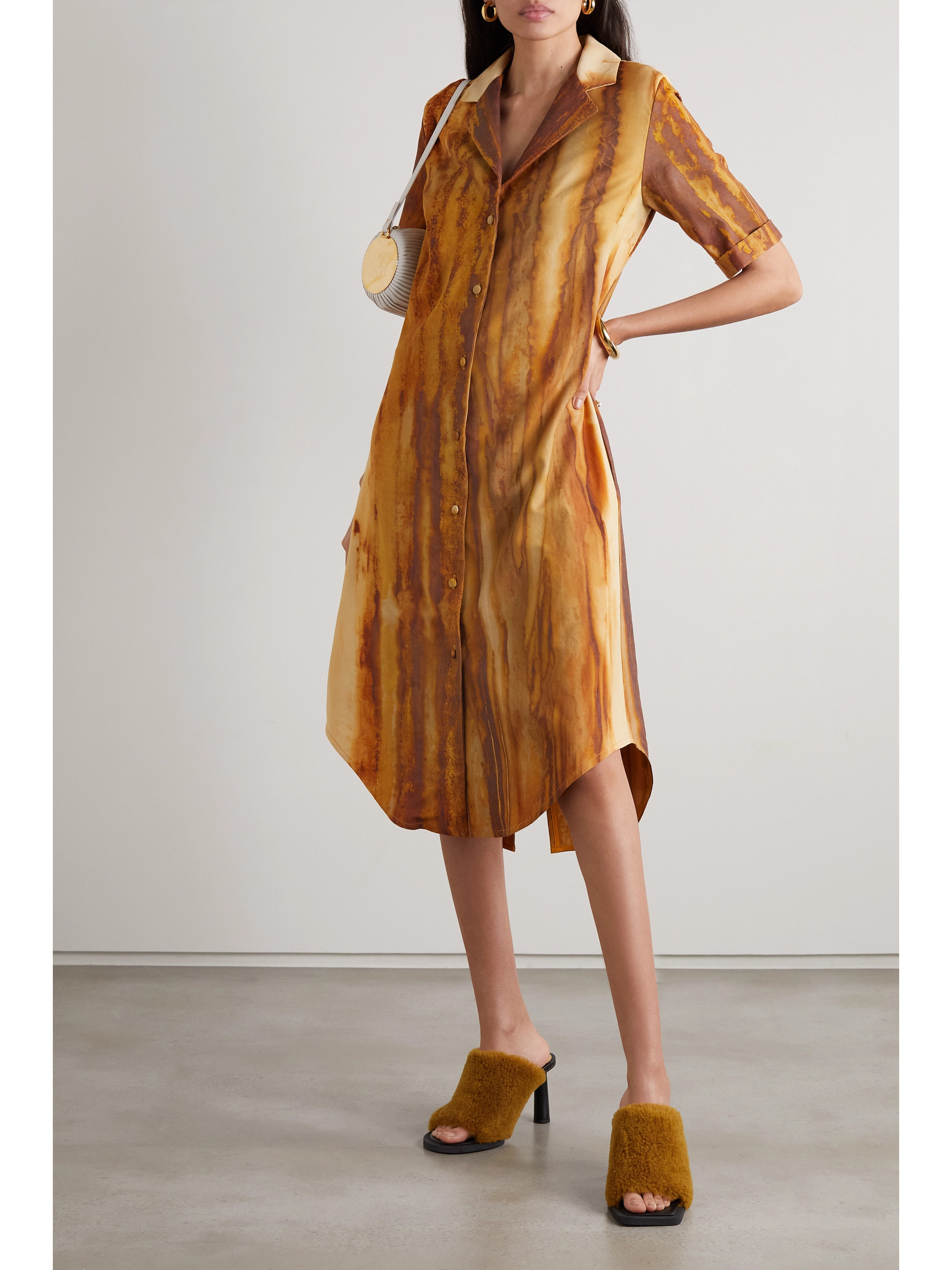 Thebe Magugu Oxidized wool shirt dress