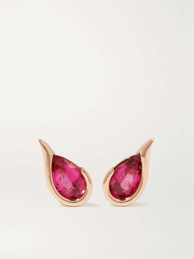 Fernando Jorge Ignite 18-karat Rose Gold Rubelite Earrings