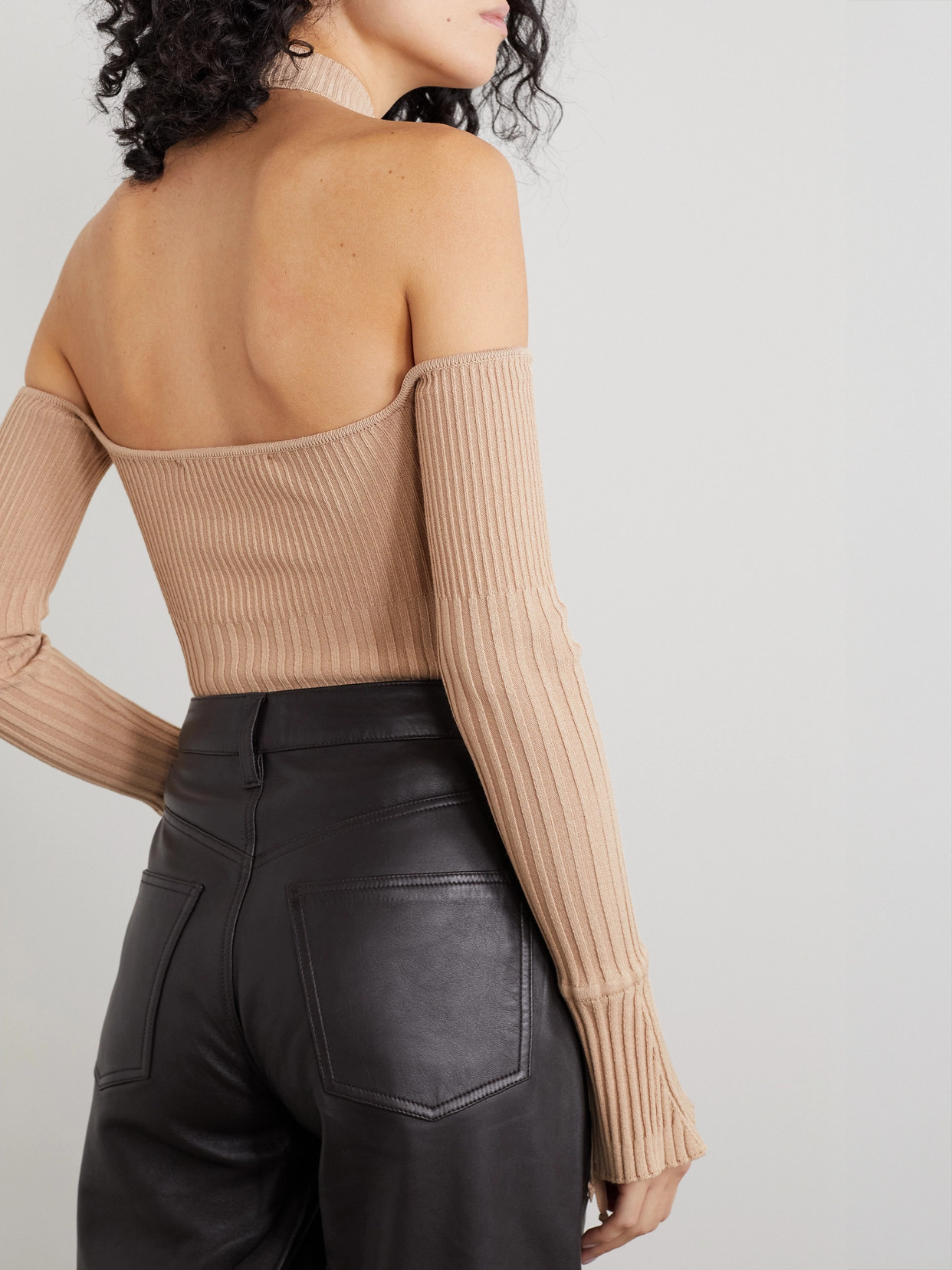 Andreādamo - Cutout Ribbed-Knit Top