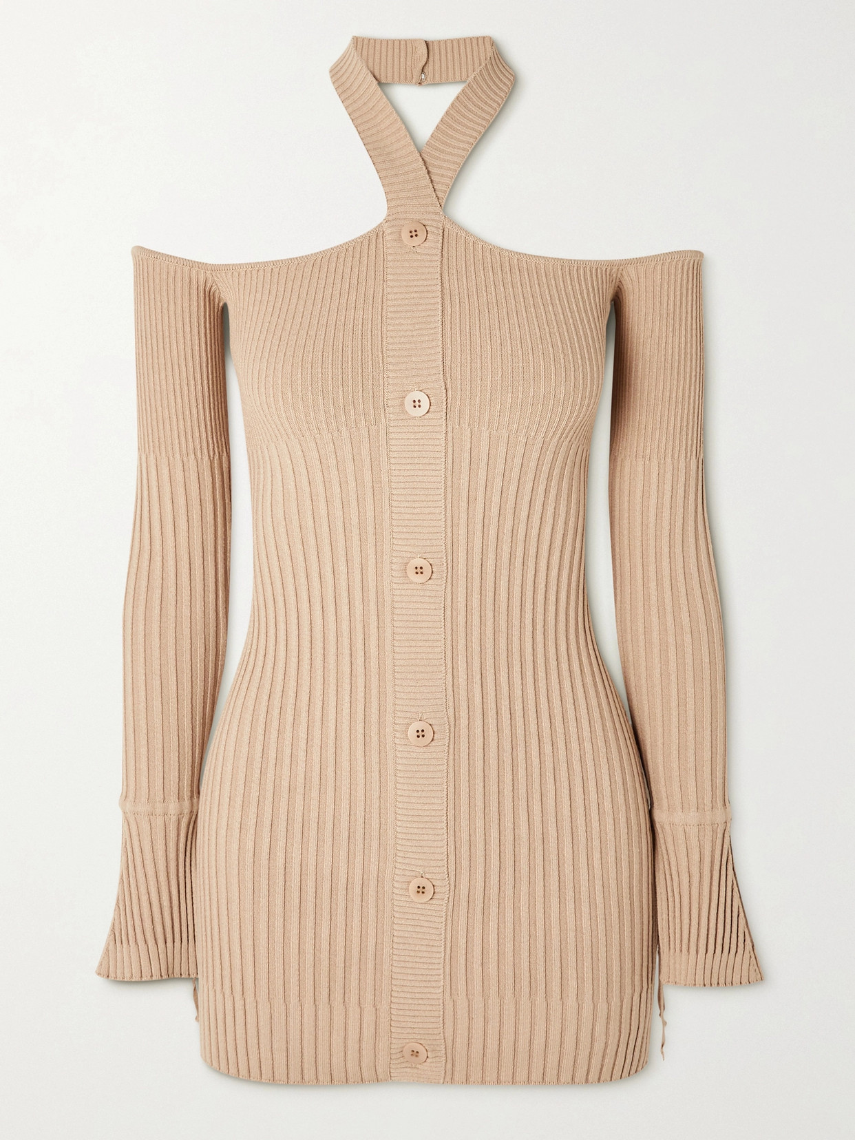 Andreādamo - Cutout Ribbed-Knit Top