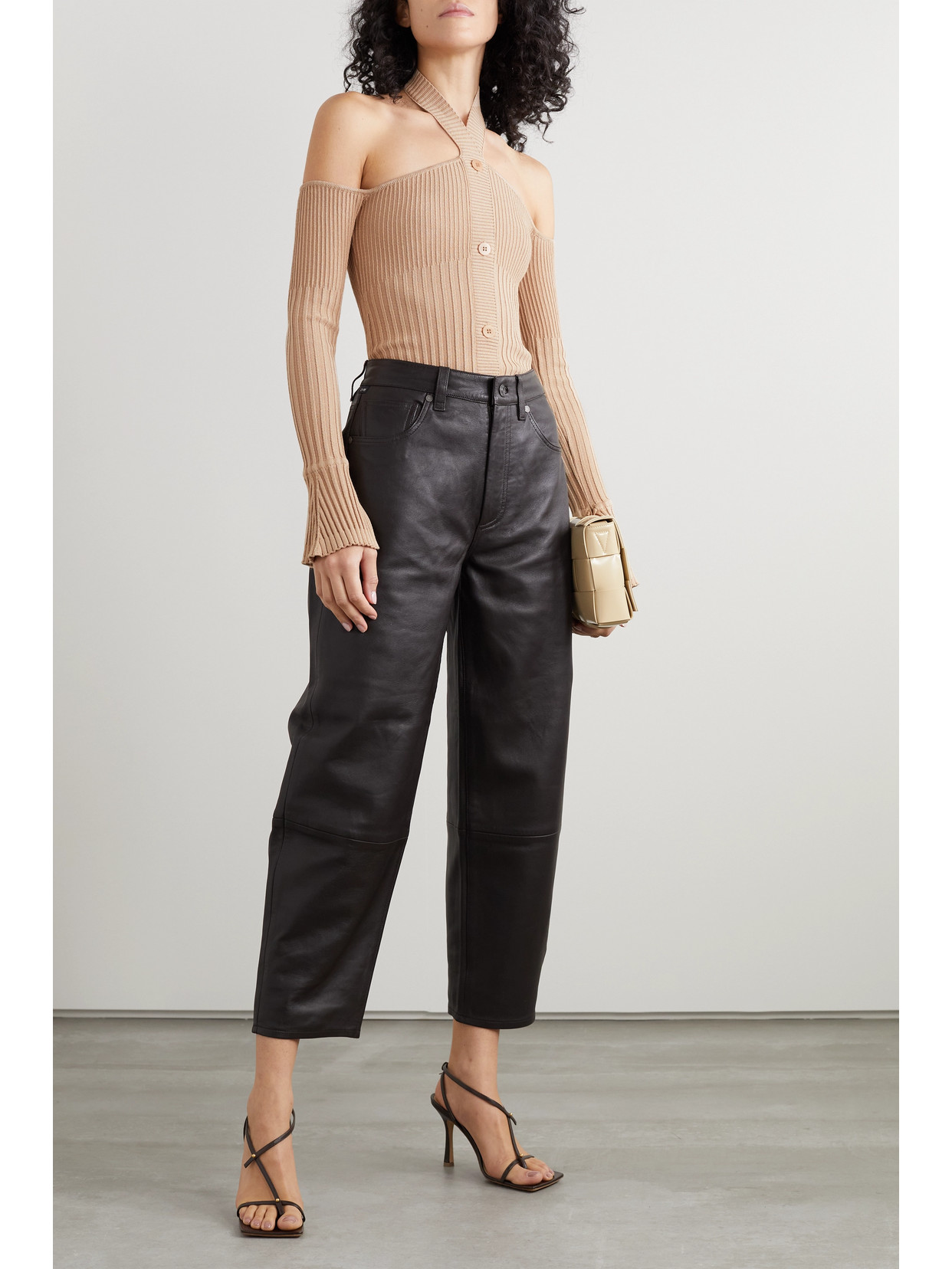 Andreādamo - Cutout Ribbed-Knit Top