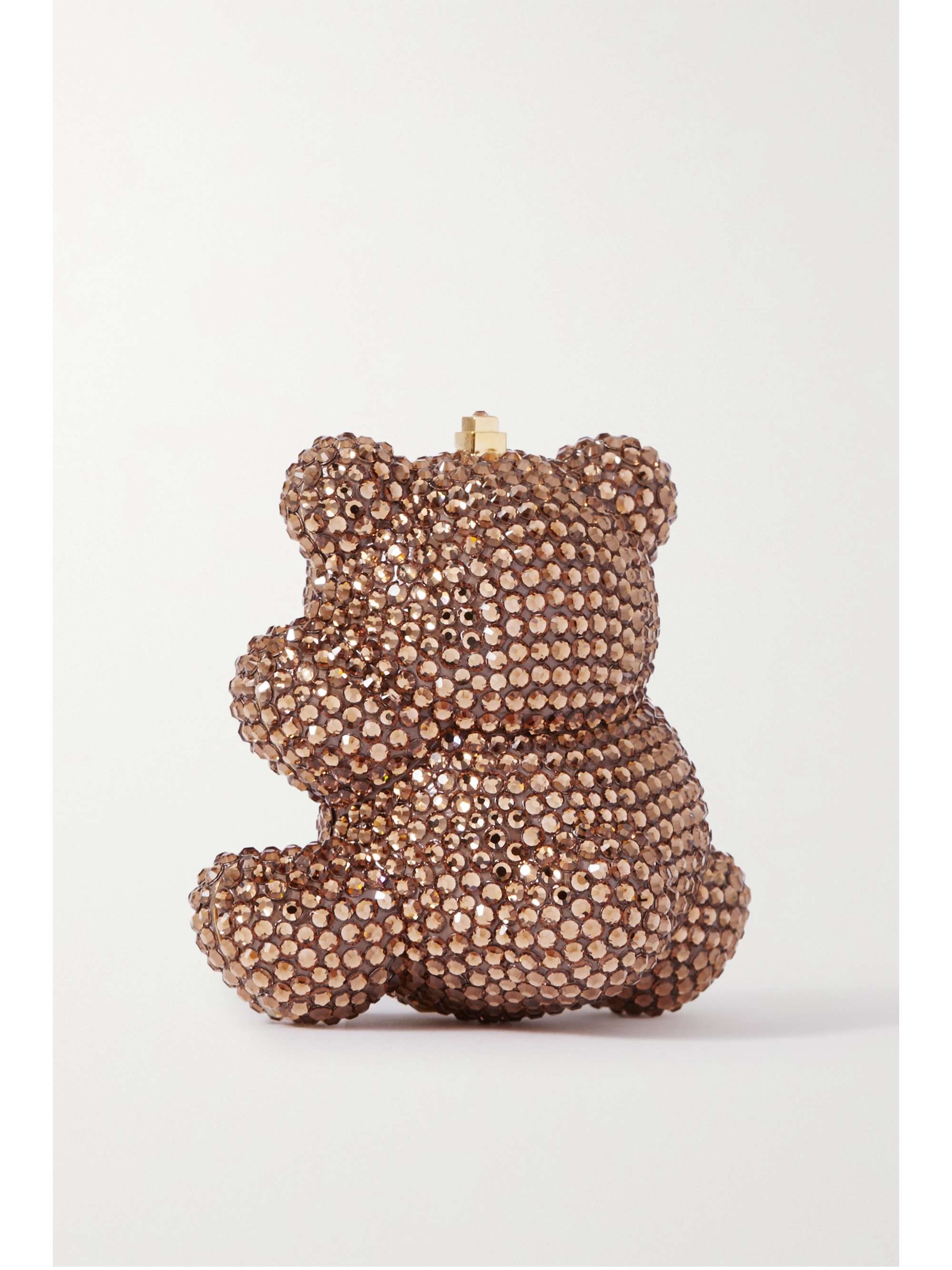 JUDITH LEIBER COUTURE Teddy Bear mini crystal-embellished gold-tone clutch