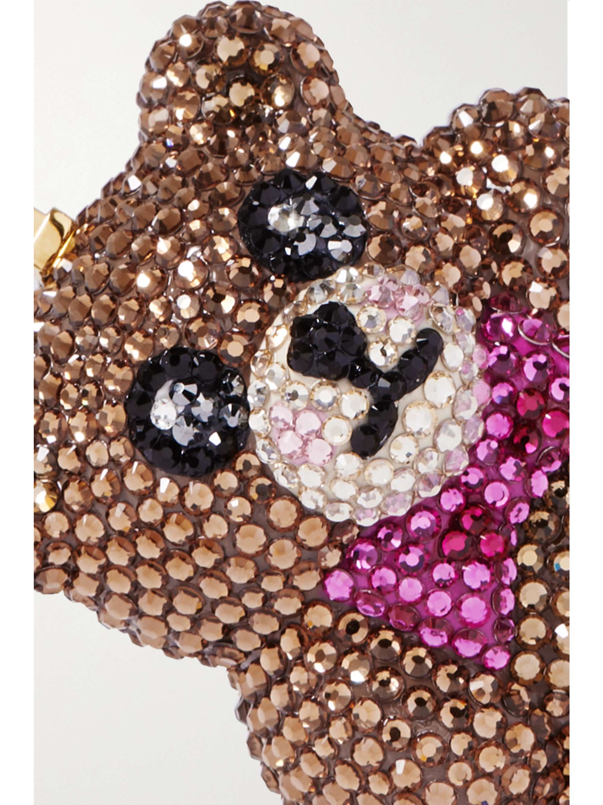 JUDITH LEIBER COUTURE Teddy Bear mini crystal-embellished gold-tone clutch