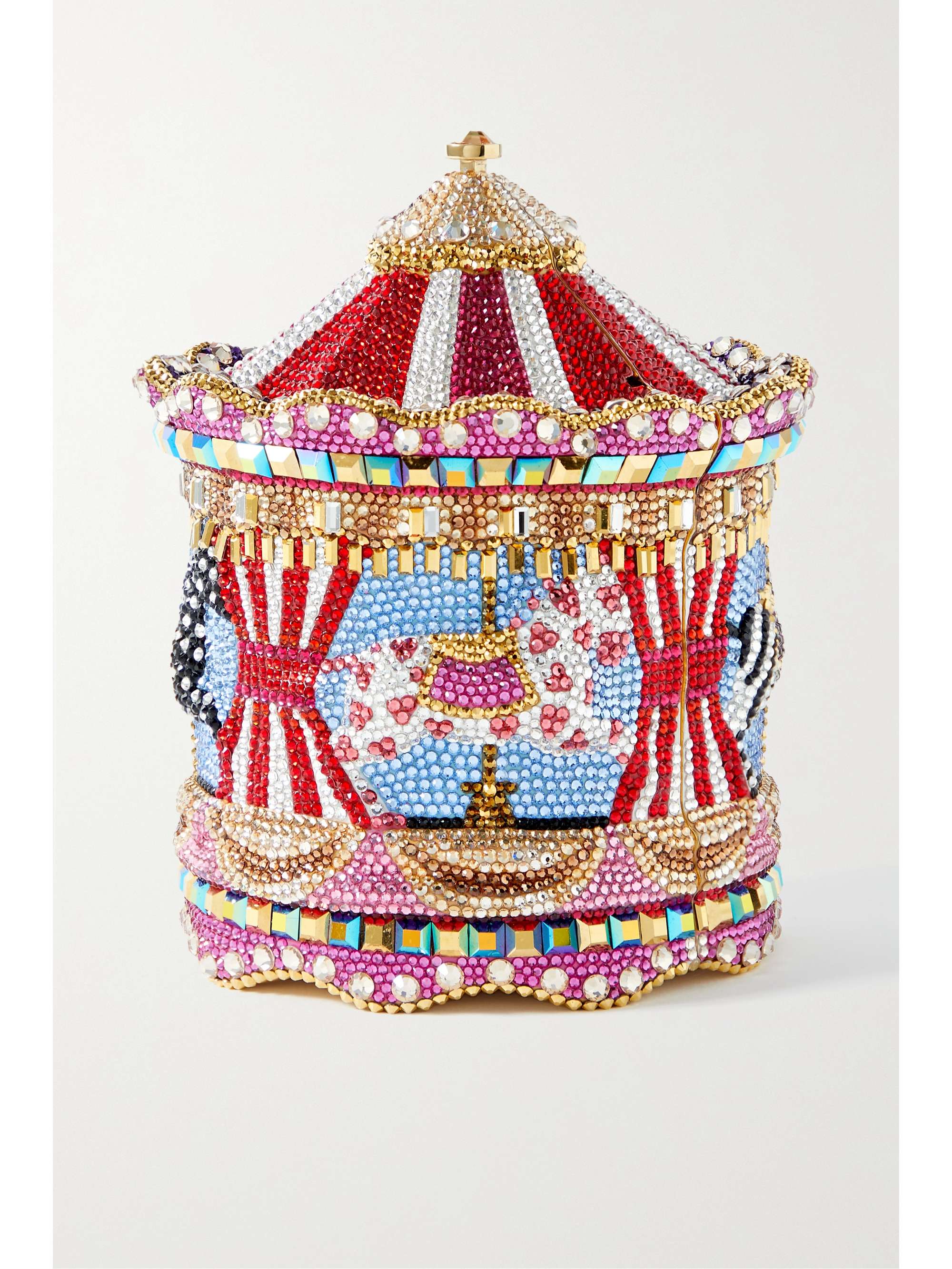 JUDITH LEIBER COUTURE Carousel Merry-Go-Round crystal-embellished gold-tone clutch