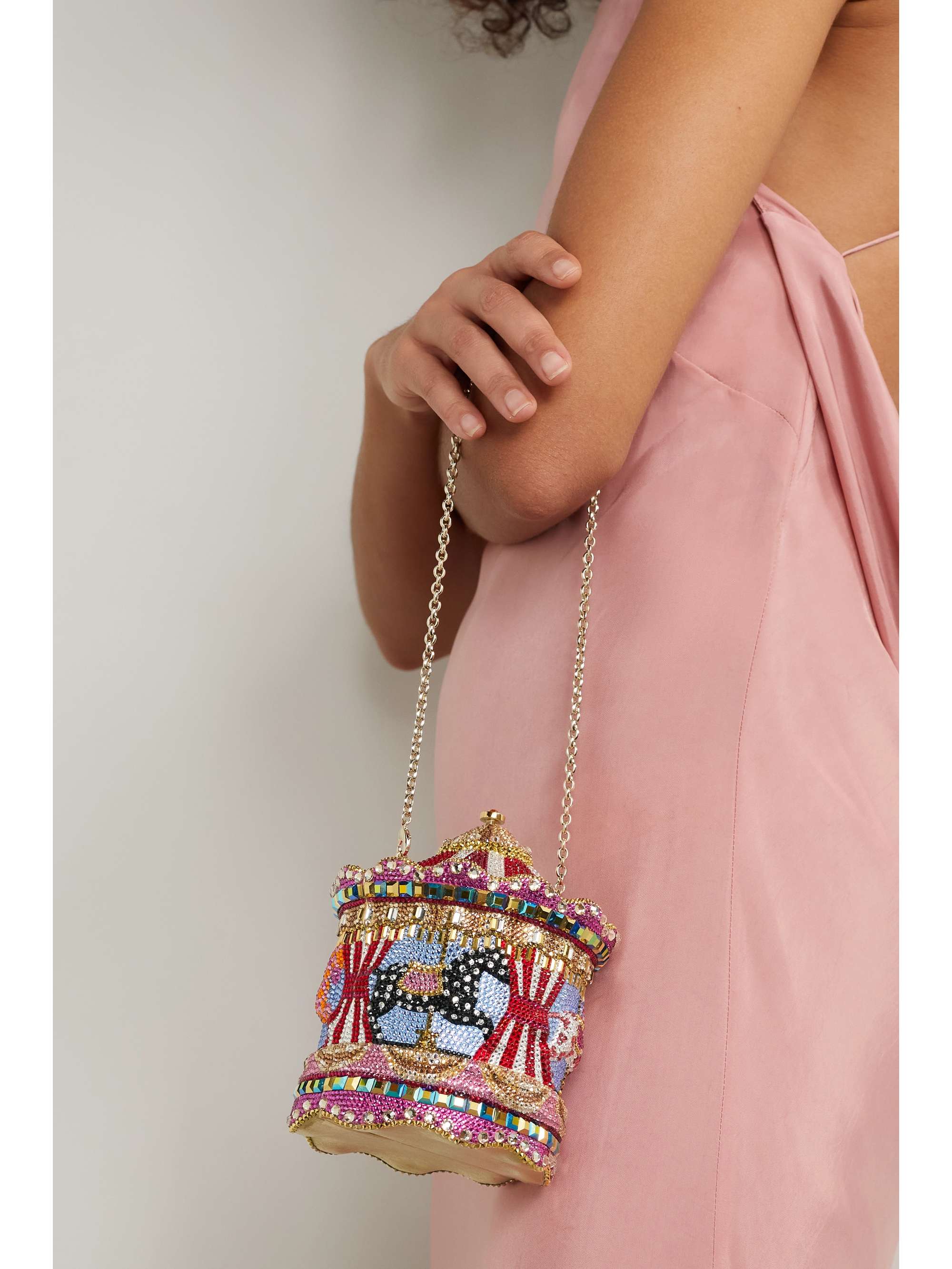 JUDITH LEIBER COUTURE Carousel Merry-Go-Round crystal-embellished gold-tone clutch
