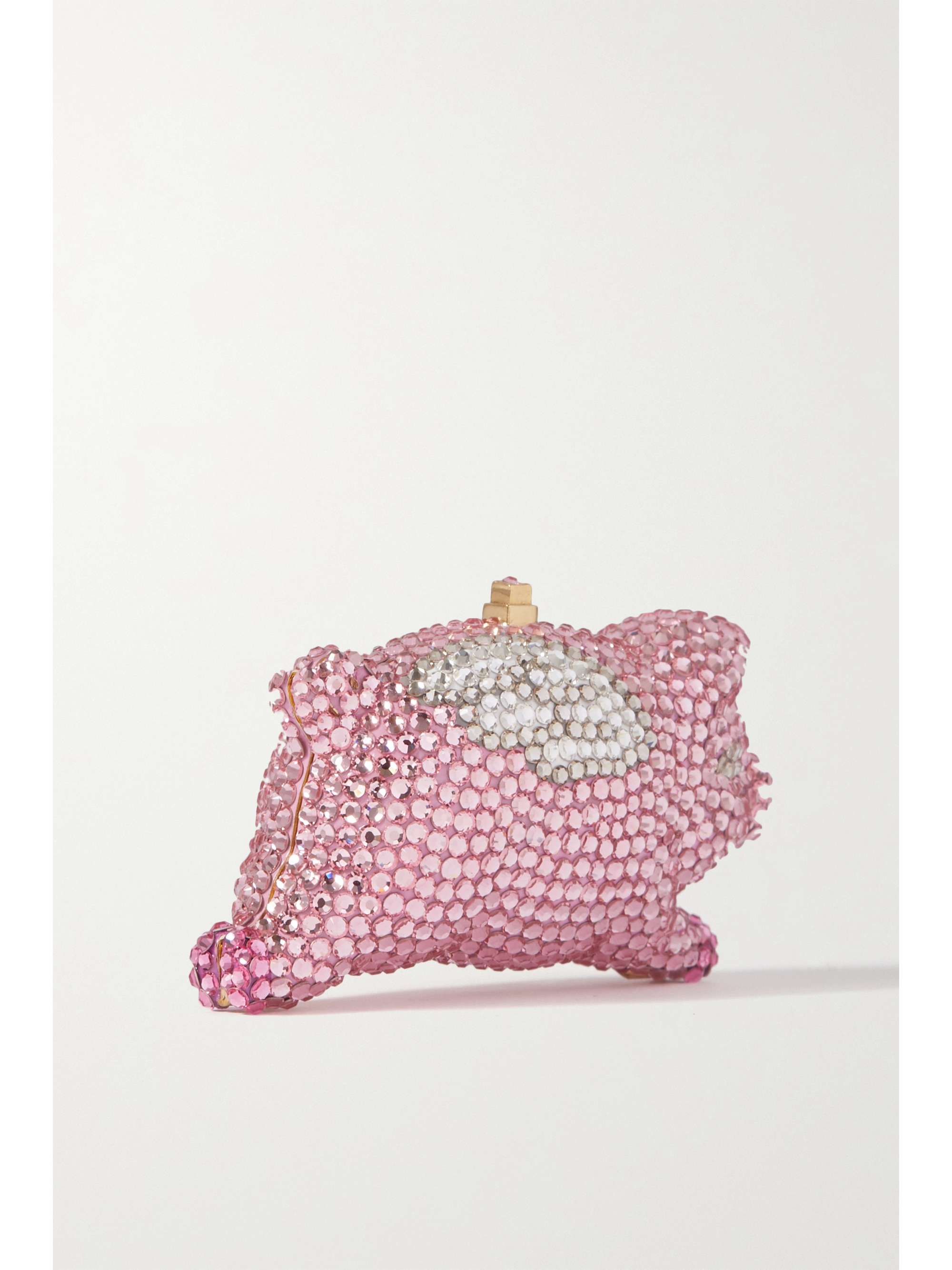 JUDITH LEIBER COUTURE When Pigs Fly mini crystal-embellished gold-tone clutch