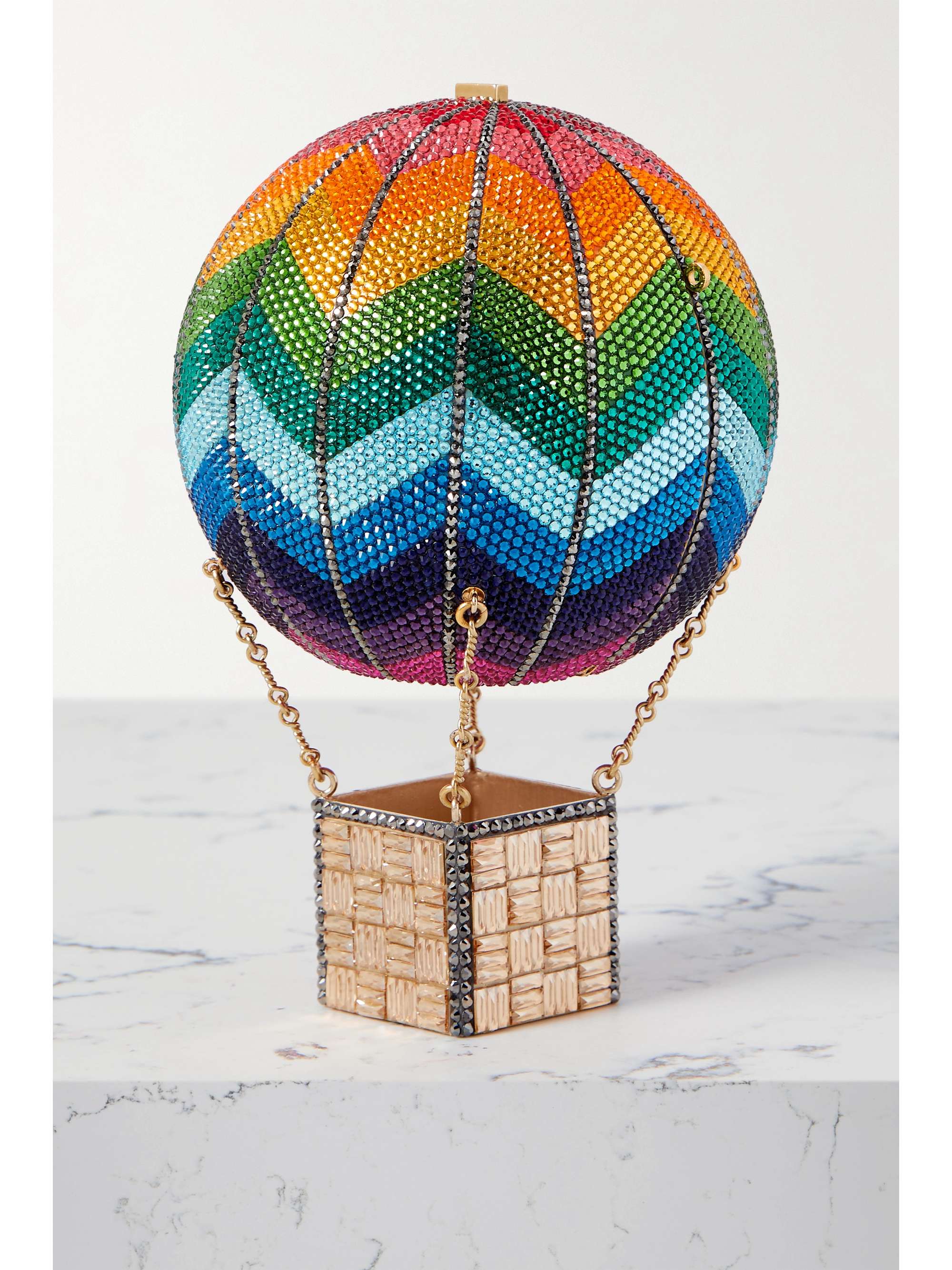 JUDITH LEIBER COUTURE Hot Air Balloon crystal-embellished gold-tone clutch