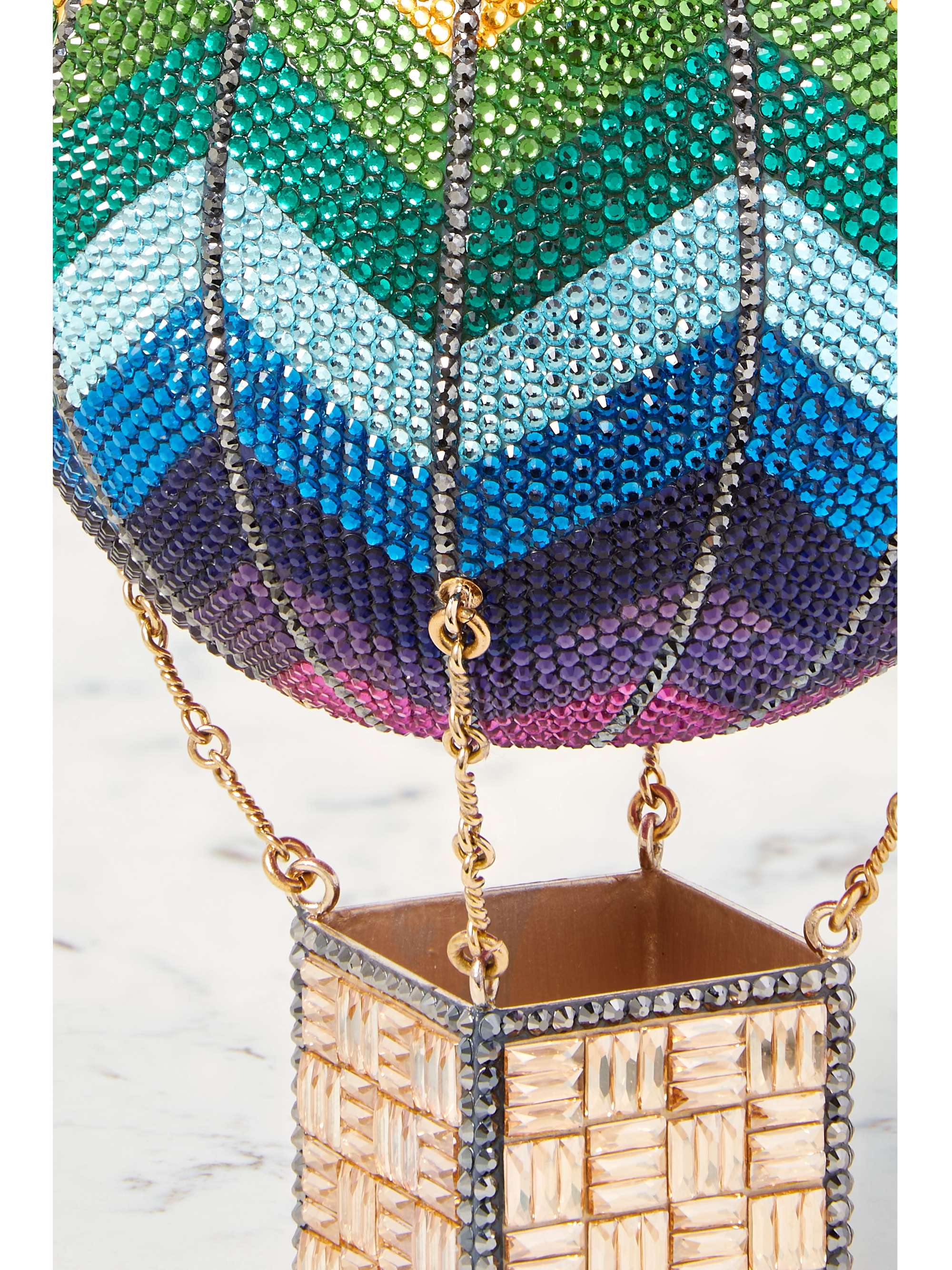 JUDITH LEIBER COUTURE Hot Air Balloon crystal-embellished gold-tone clutch