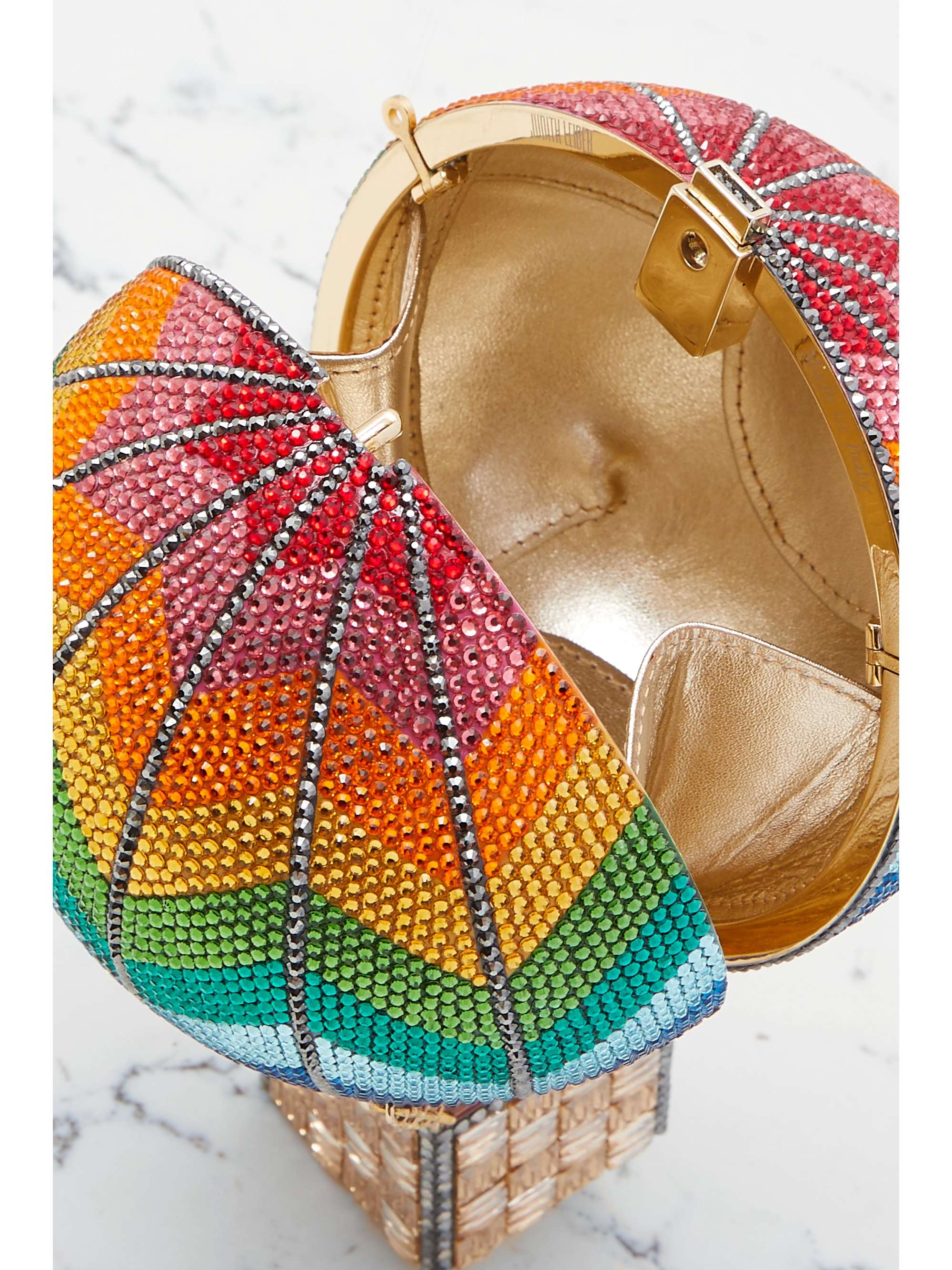 JUDITH LEIBER COUTURE Hot Air Balloon crystal-embellished gold-tone clutch