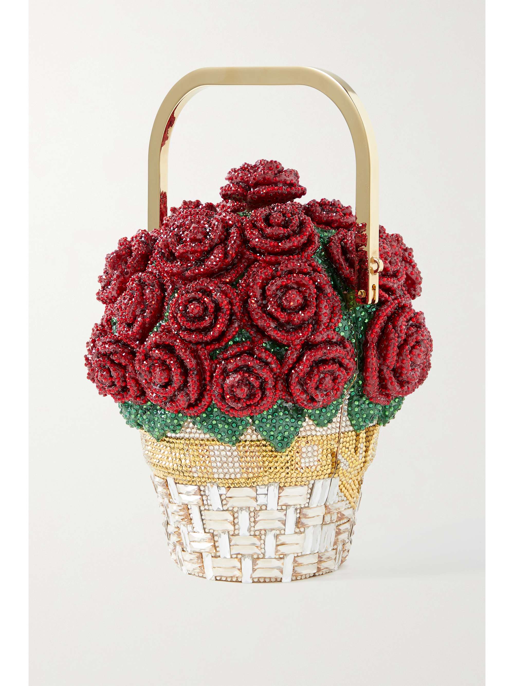 JUDITH LEIBER COUTURE Basket of Roses crystal-embellished gold-tone clutch