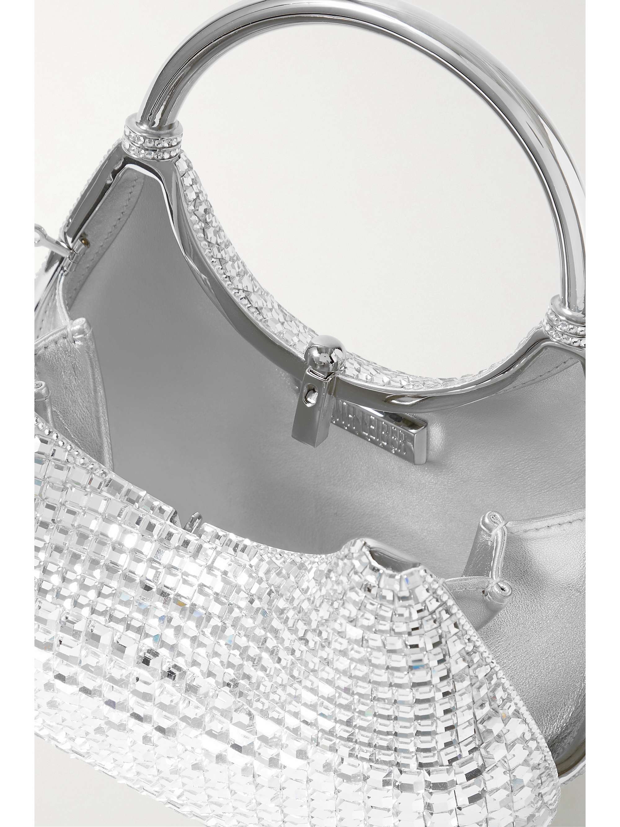 JUDITH LEIBER COUTURE Disco crystal-embellished silver-tone tote