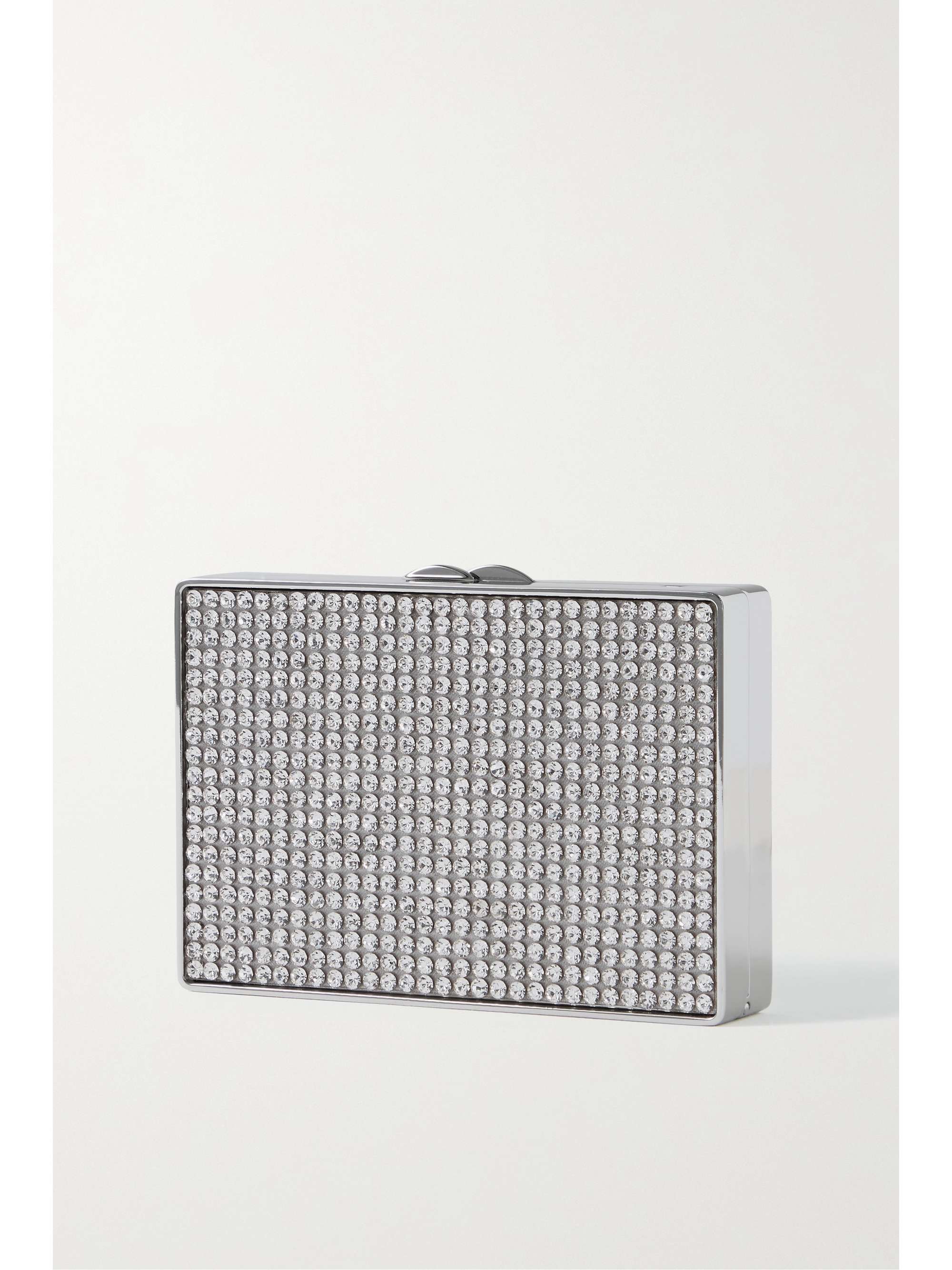 JUDITH LEIBER COUTURE Mini Minaudiere crystal-embellished silver-tone clutch