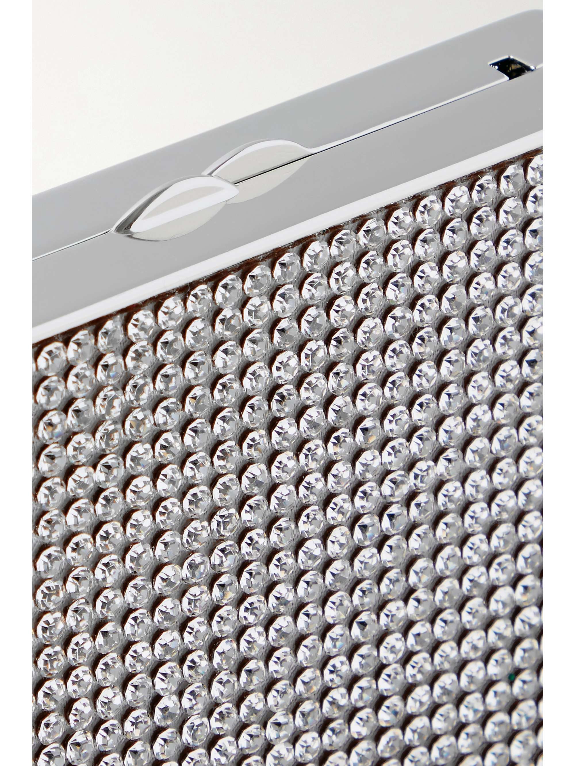 JUDITH LEIBER COUTURE Mini Minaudiere crystal-embellished silver-tone clutch