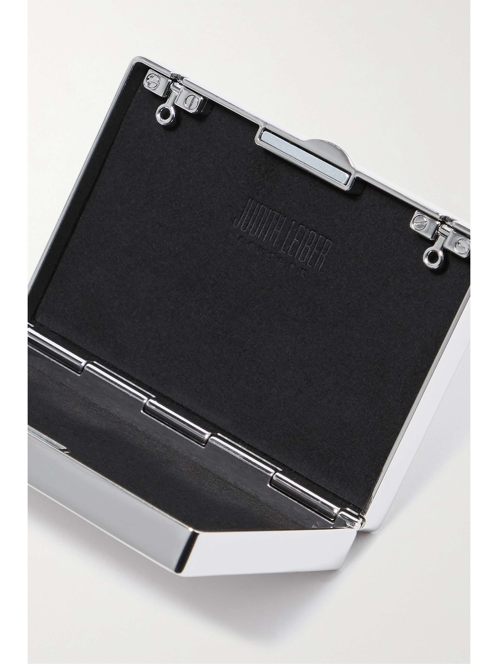 JUDITH LEIBER COUTURE Mini Minaudiere crystal-embellished silver-tone clutch