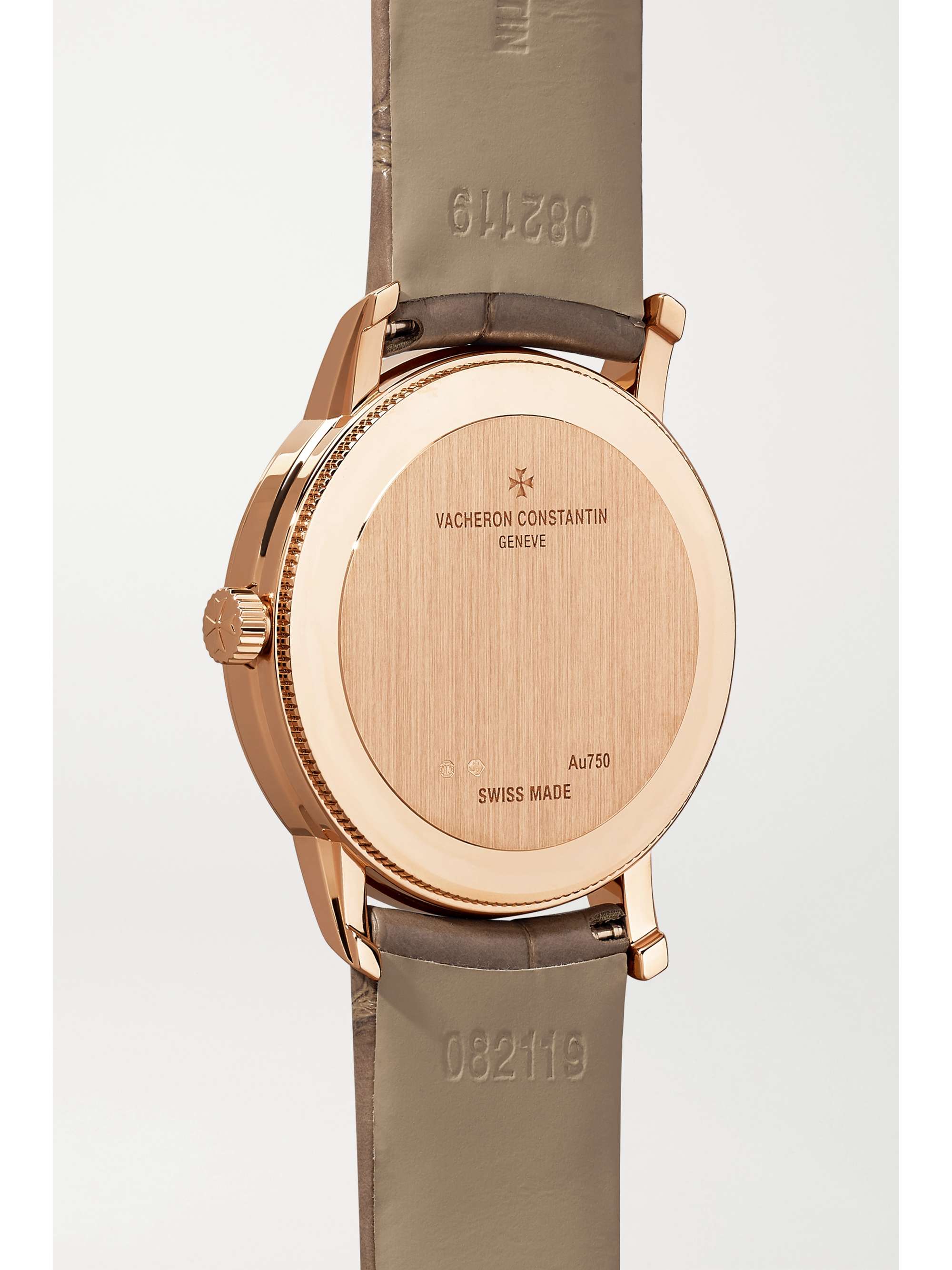 VACHERON CONSTANTIN Traditionnelle 30mm 18-karat rose gold, alligator, mother-of-pearl and diamond watch