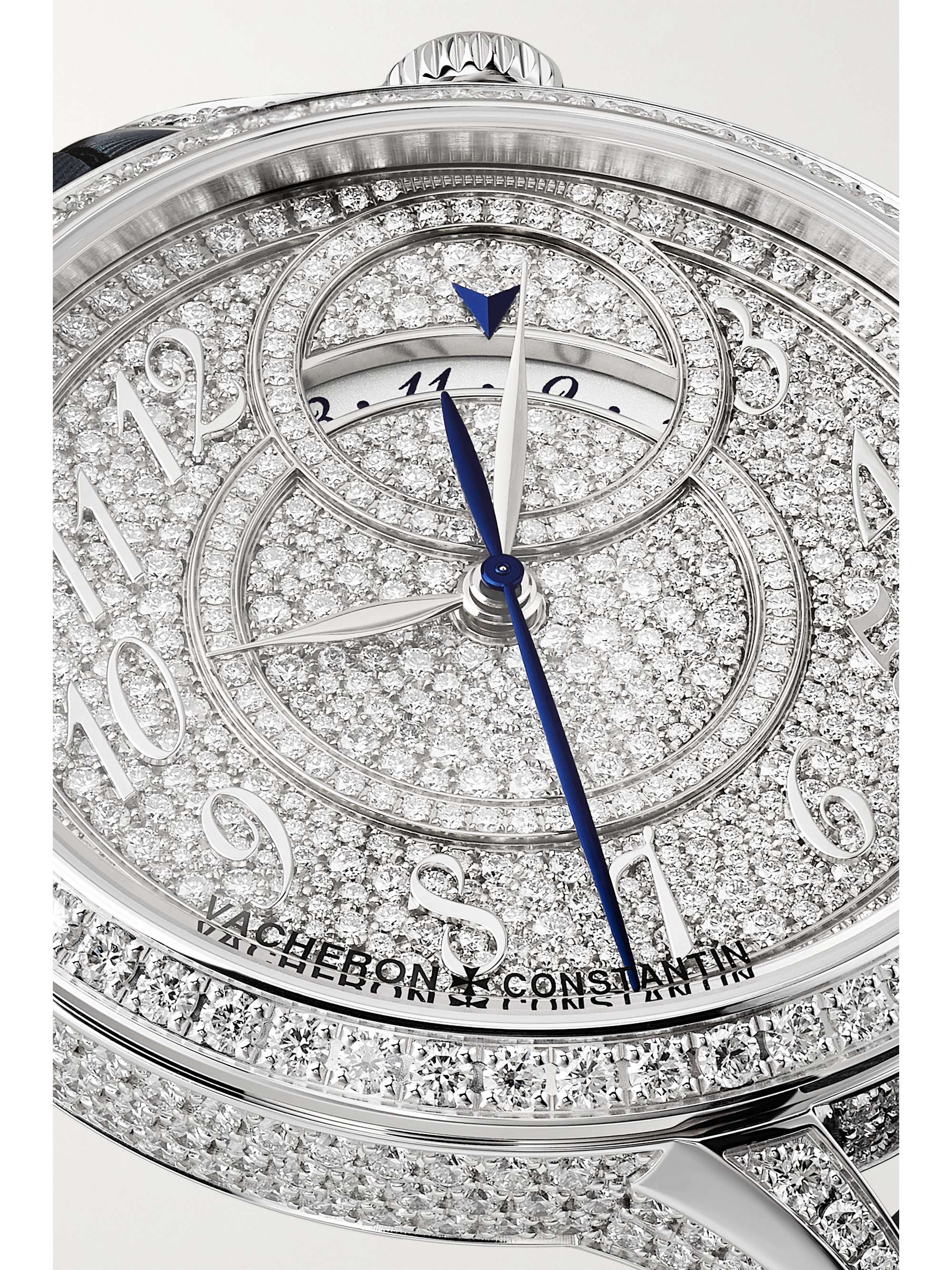 VACHERON CONSTANTIN Egérie Automatic 35mm 18-karat white gold, diamond and alligator watch