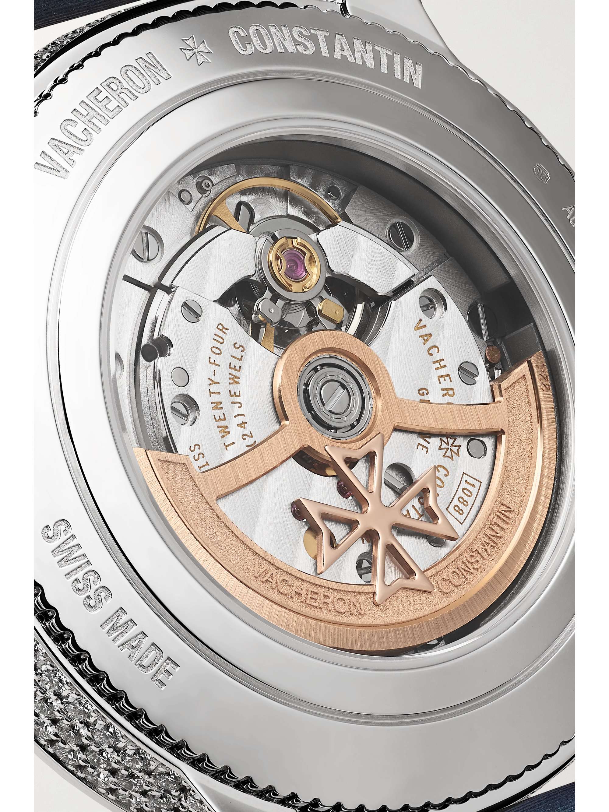 VACHERON CONSTANTIN Egérie Automatic 35mm 18-karat white gold, diamond and alligator watch