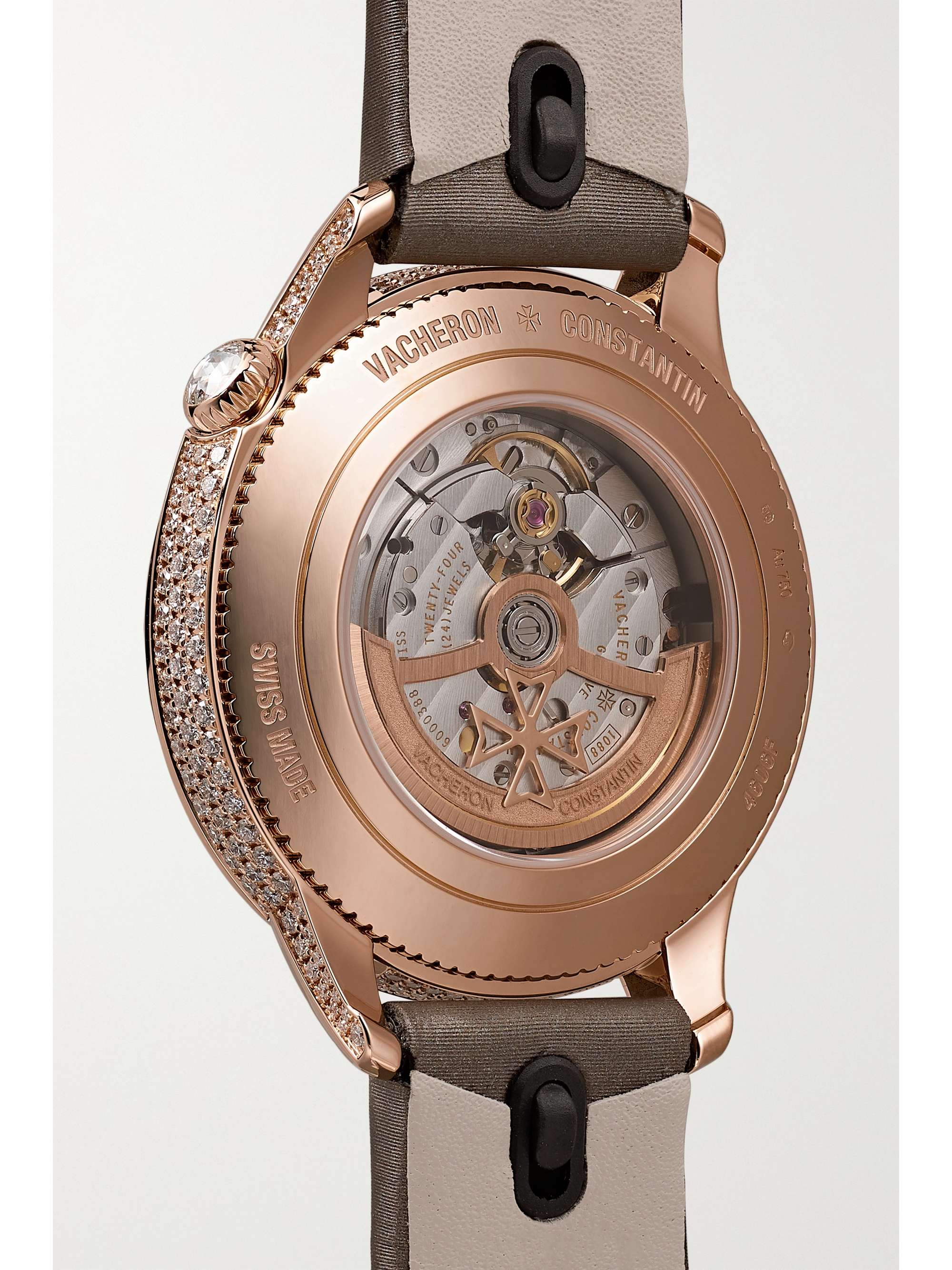 VACHERON CONSTANTIN Egérie Automatic 35mm 18-karat white gold, diamond and alligator watch