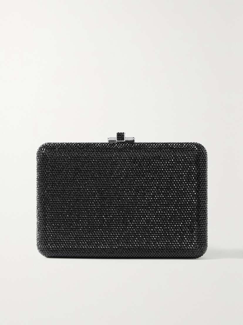 Judith Leiber Couture Slim Slide Crystal-embellished Silver-tone Clutch