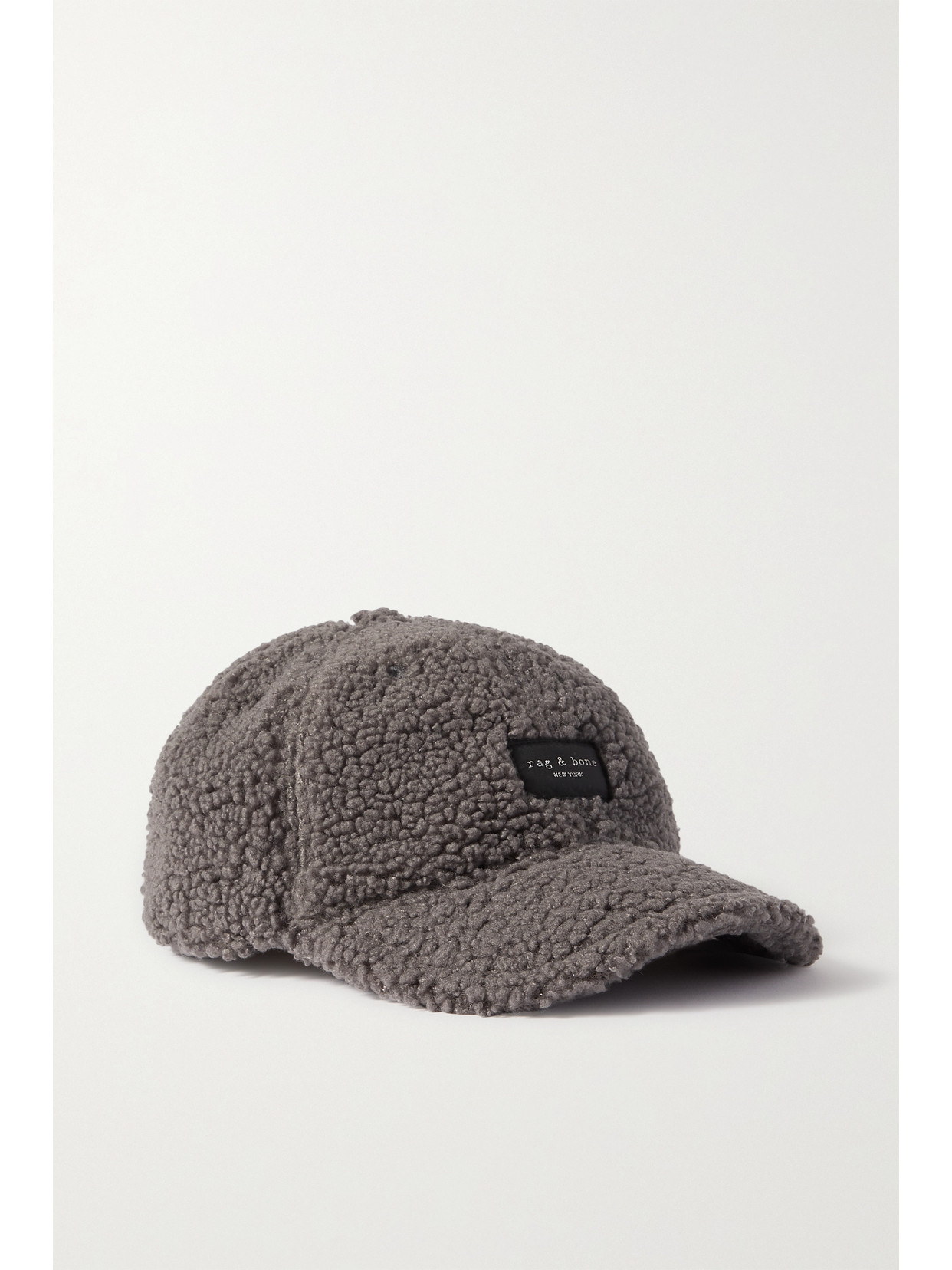 Rag & Bone Addison Appliquéd Recycled Fleece Baseball Cap In Anthracite