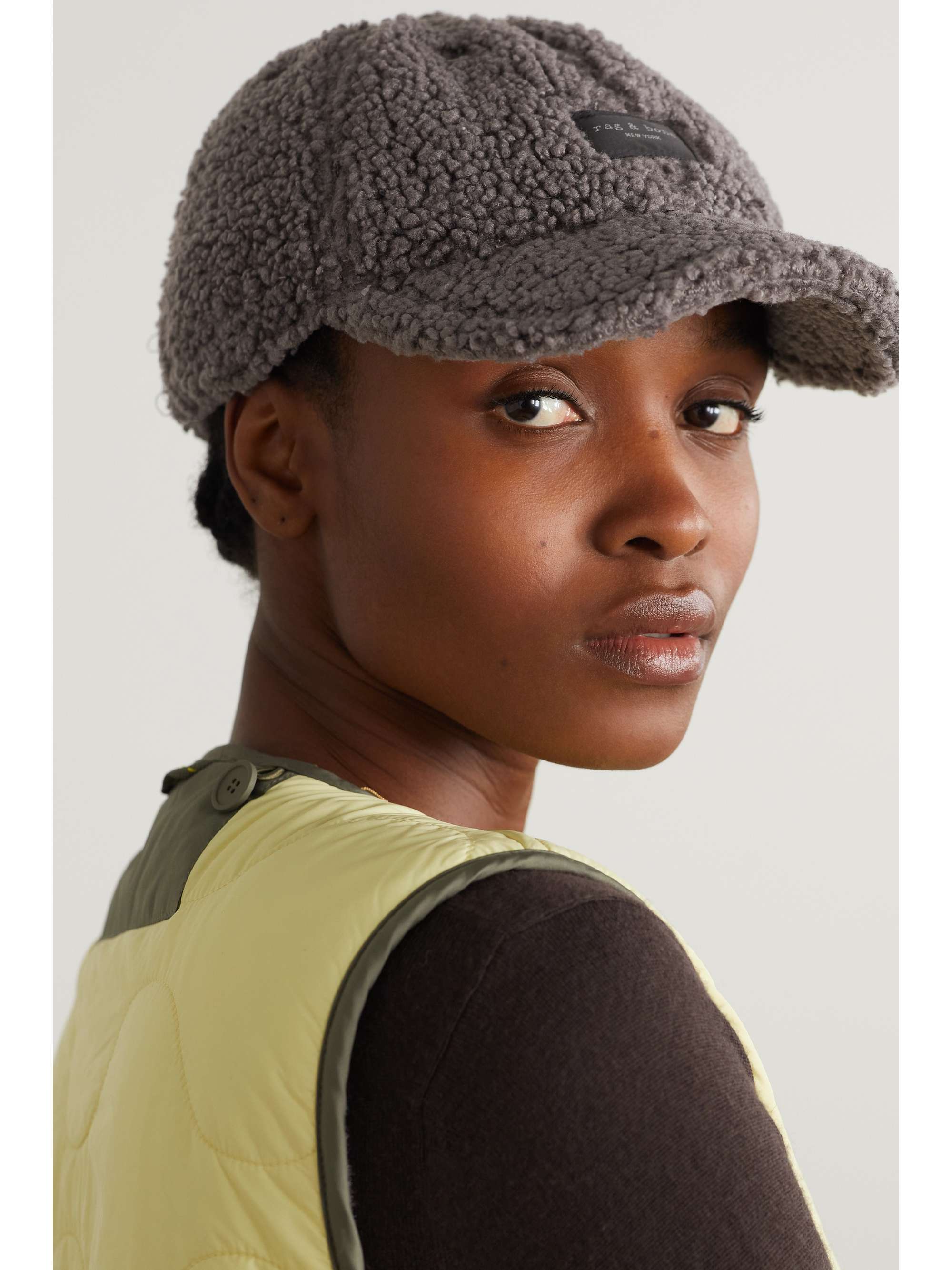 RAG & BONE Addison appliquéd recycled fleece baseball cap