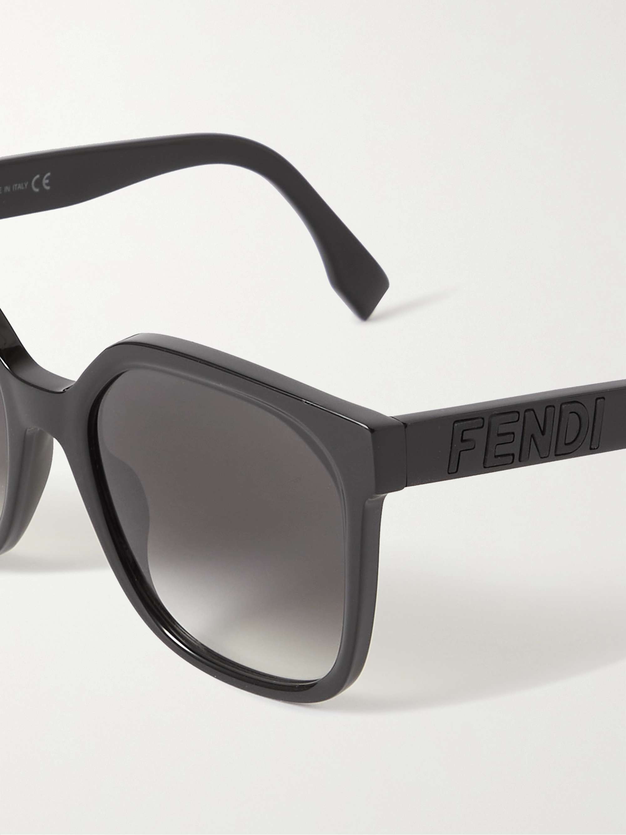 FENDI EYEWEAR Oversized square-frame acetate sunglasses