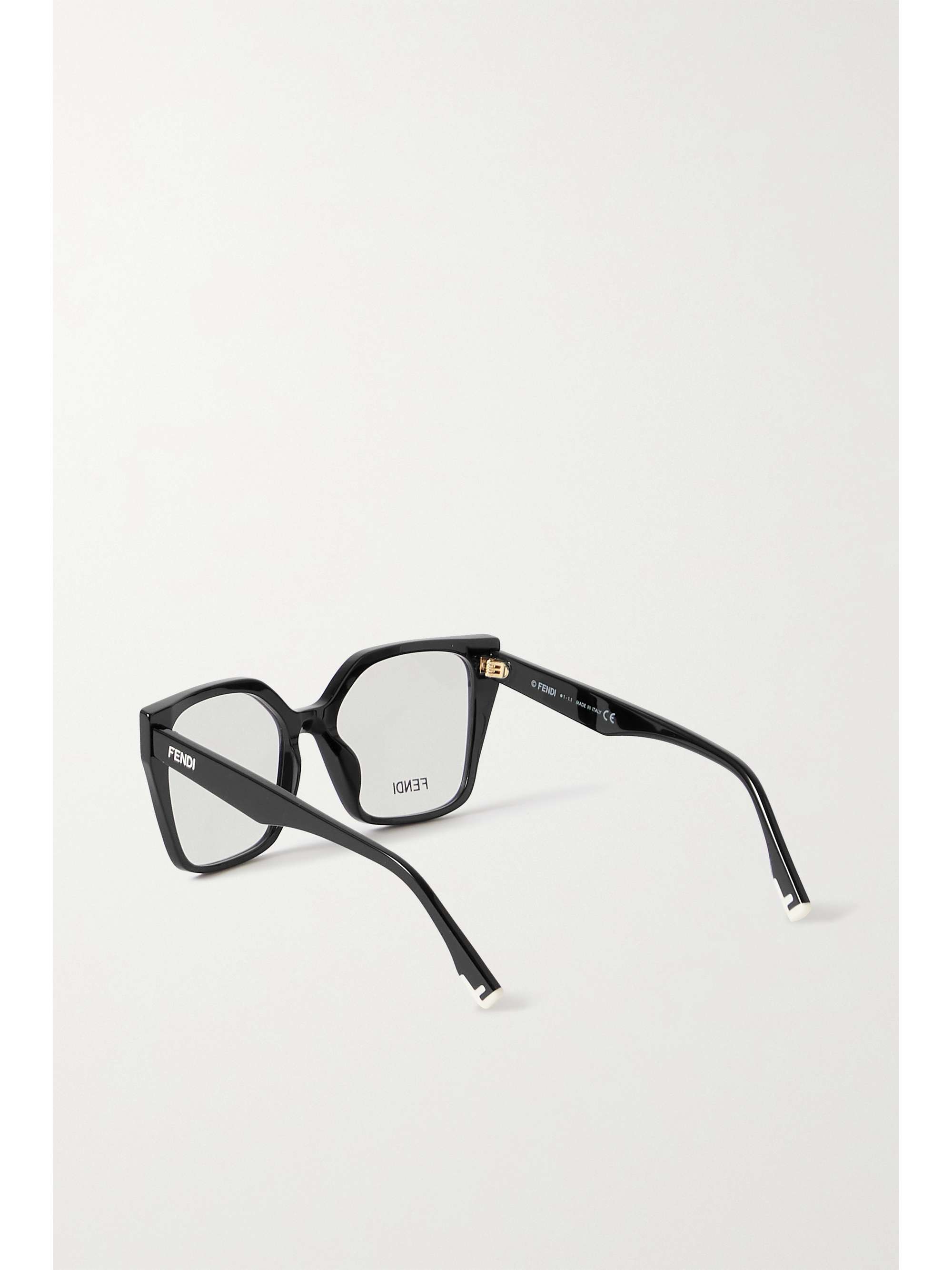 FENDI EYEWEAR Oversized square-frame acetate optical glasses