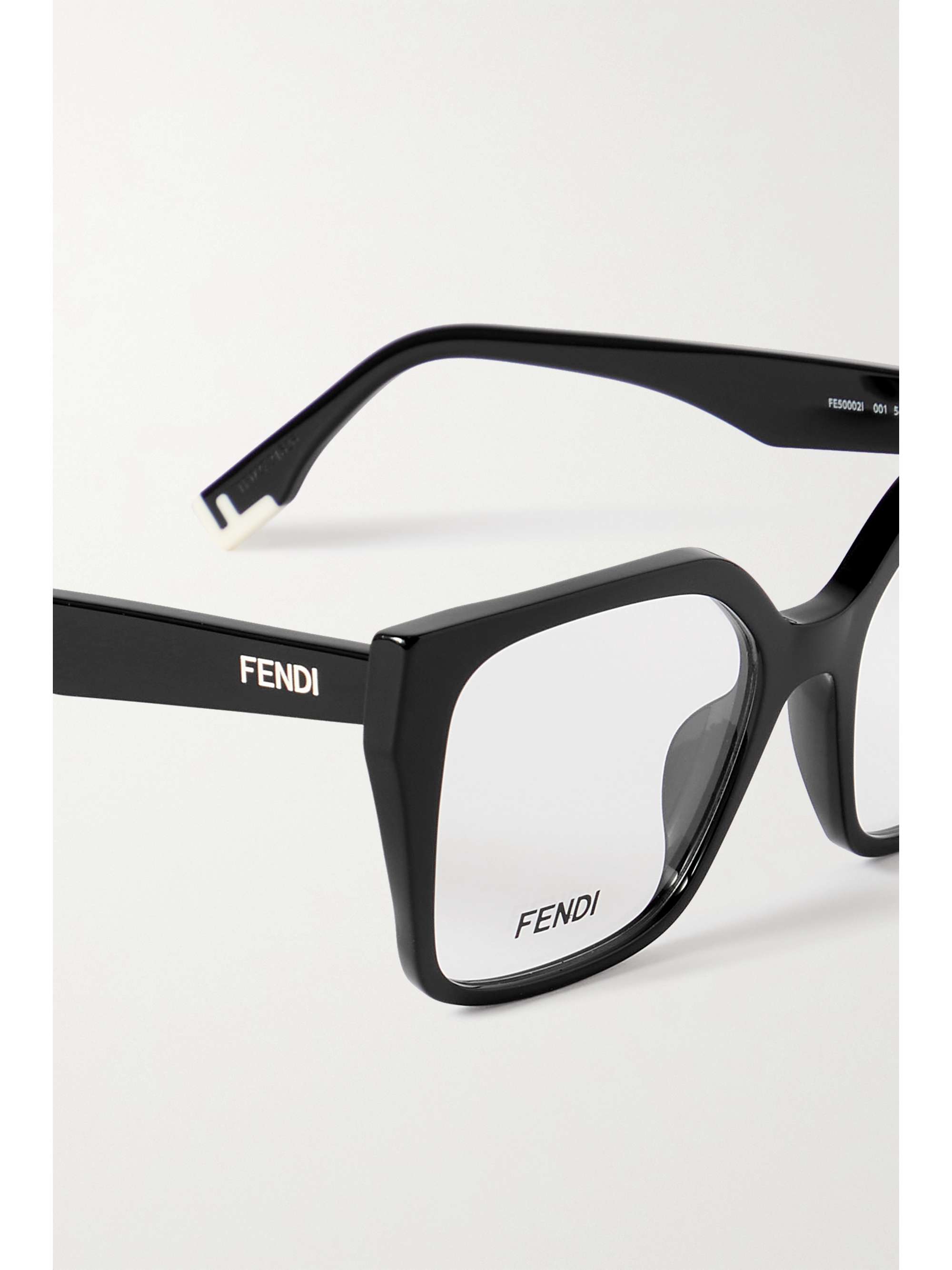 FENDI EYEWEAR Oversized square-frame acetate optical glasses