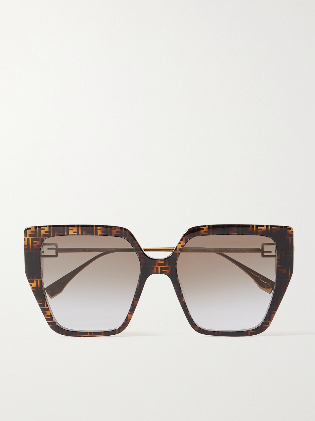 Fendi Oversized Square-frame Acetate And Gold-tone Sunglasses In Tortoiseshell