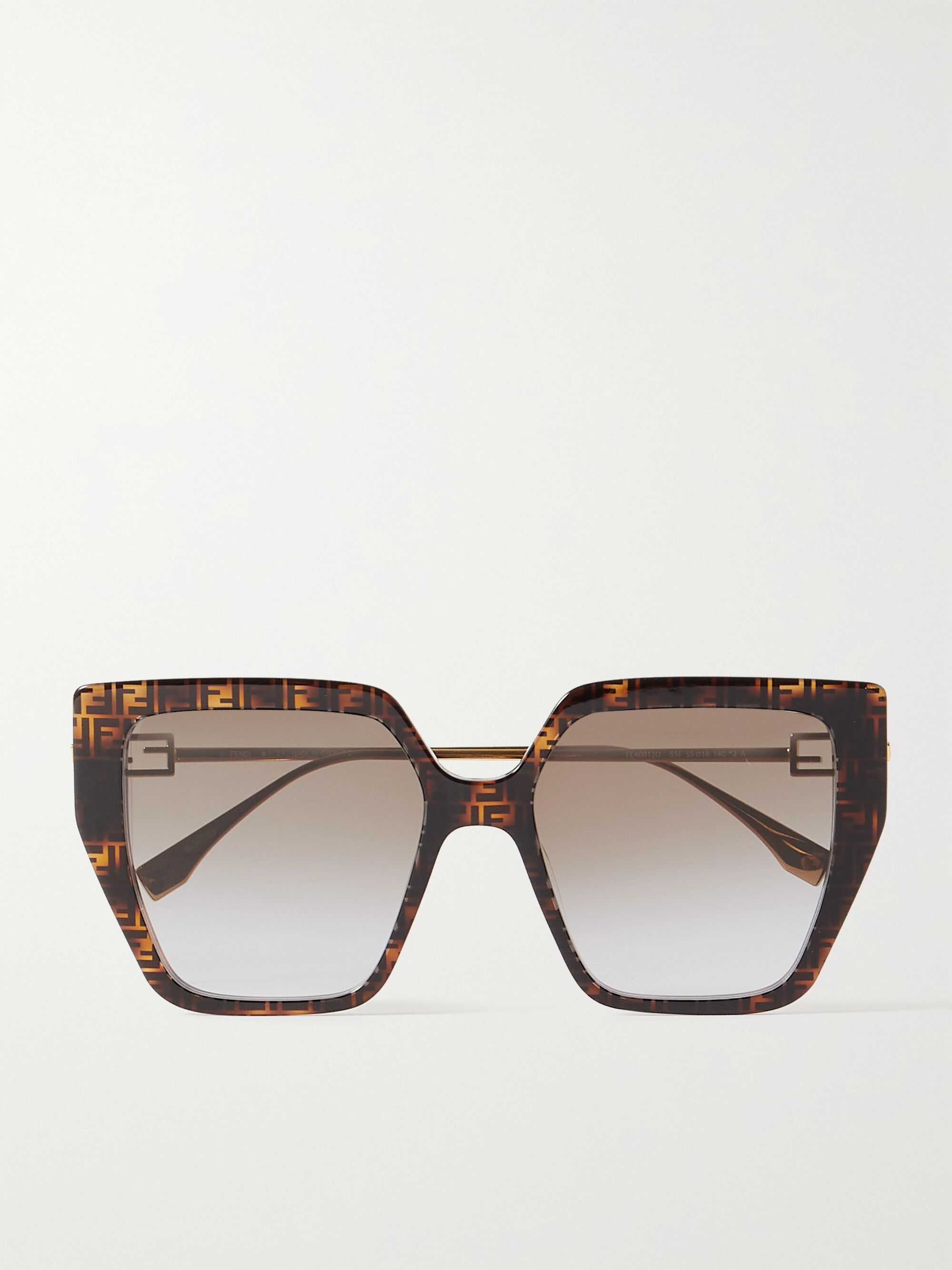 FENDI Oversized square-frame acetate and gold-tone sunglasses