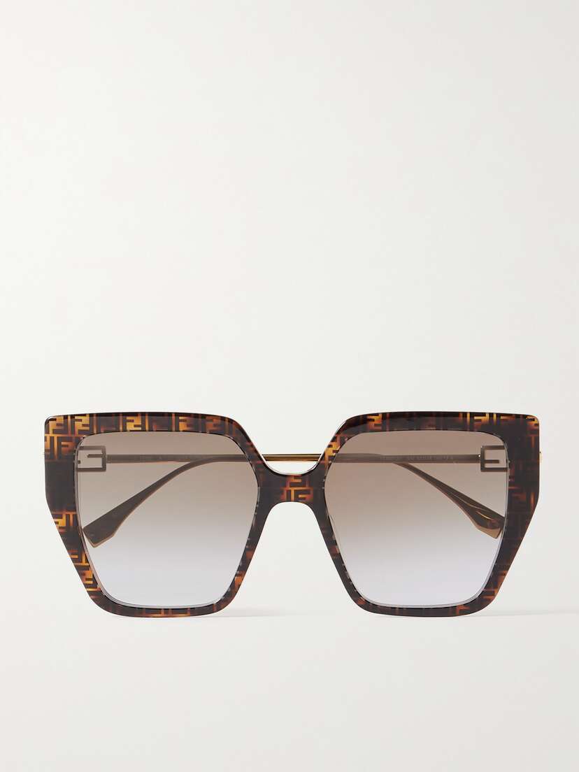 FENDI EYEWEAR Oversized Square-frame Acetate And Gold-tone Sunglasses