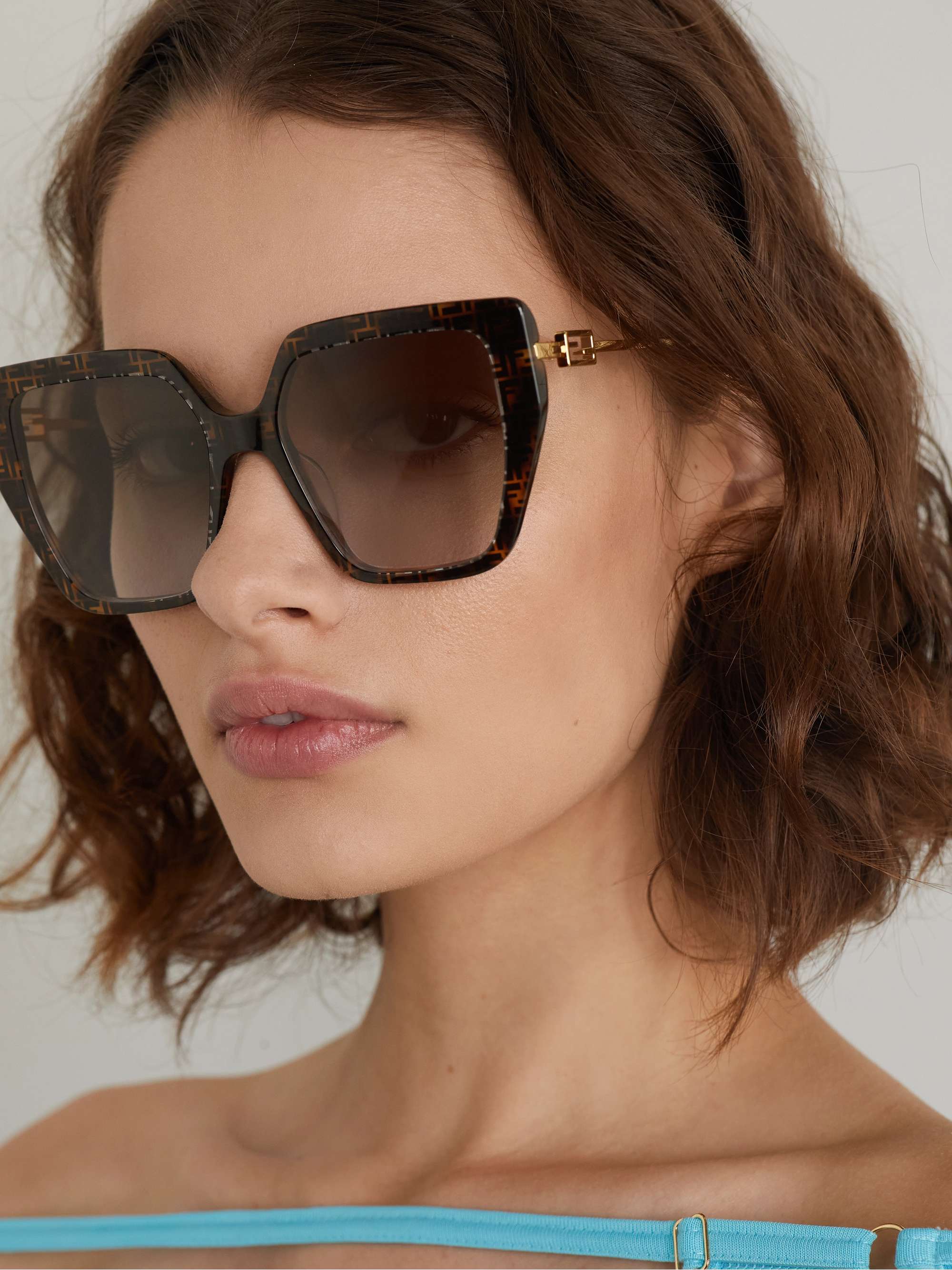 Brown Fendigraphy D-frame acetate sunglasses, Fendi