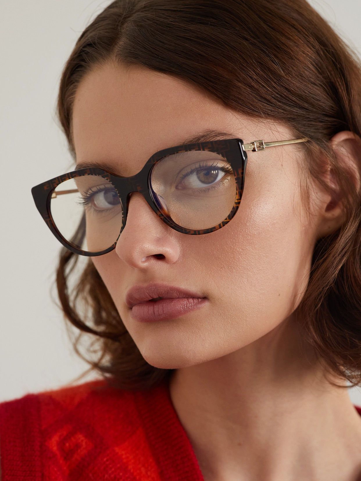 Shop Fendi Oversized Cat-eye Tortoiseshell Acetate And Gold-tone Optical Glasses