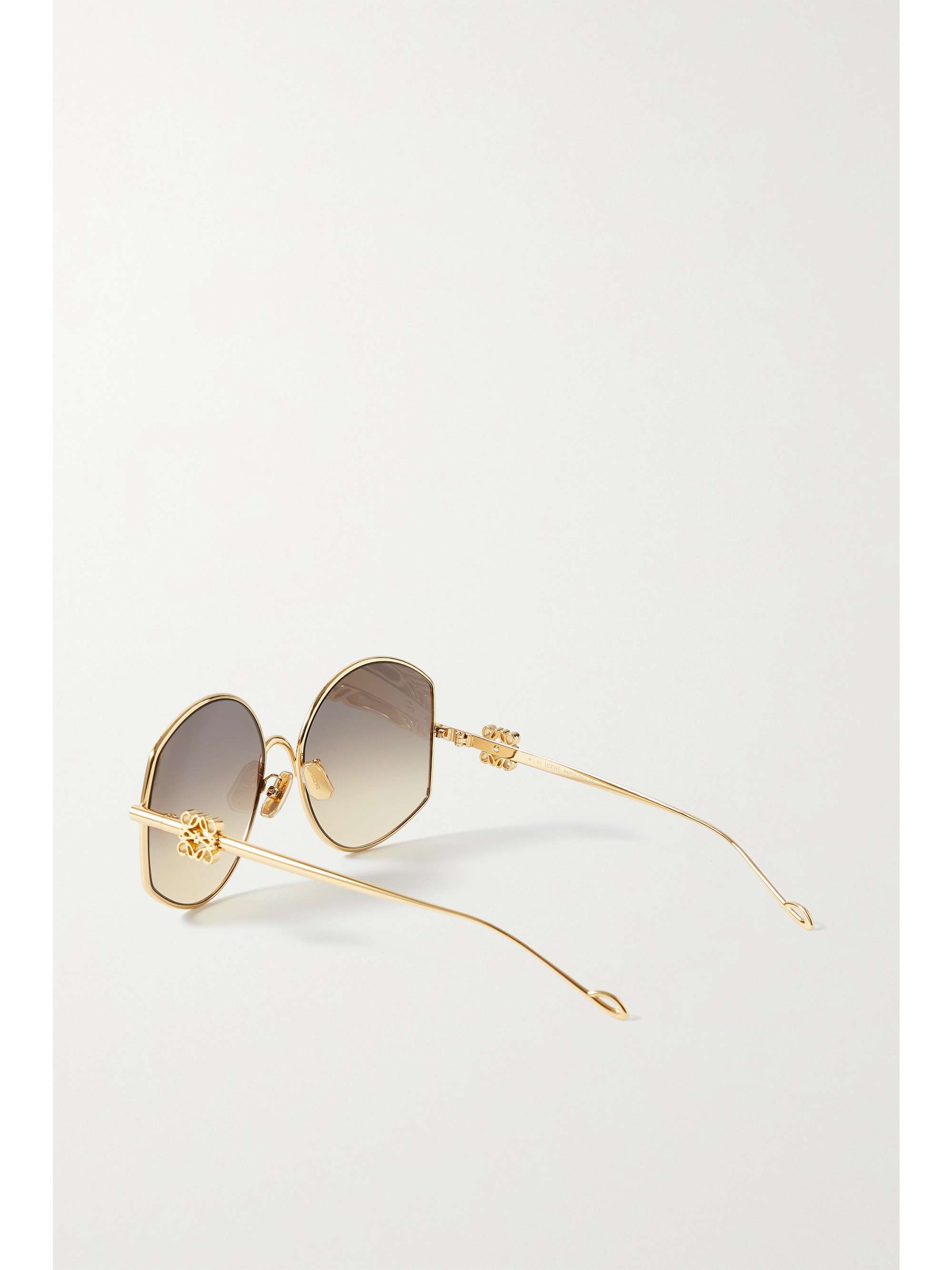 LOEWE EYEWEAR Oversized round-frame gold-tone sunglasses