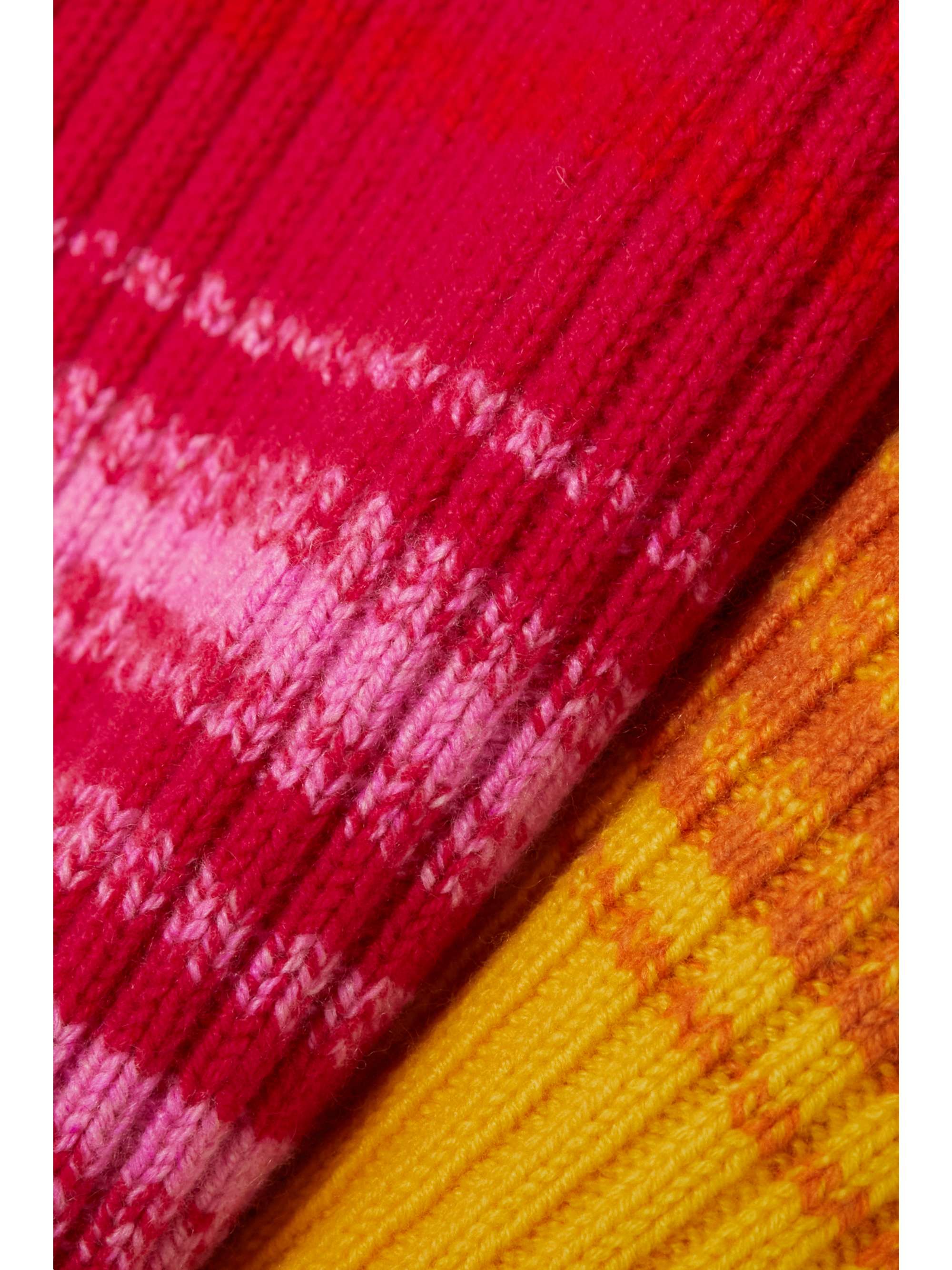 THE ELDER STATESMAN Striped cashmere scarf