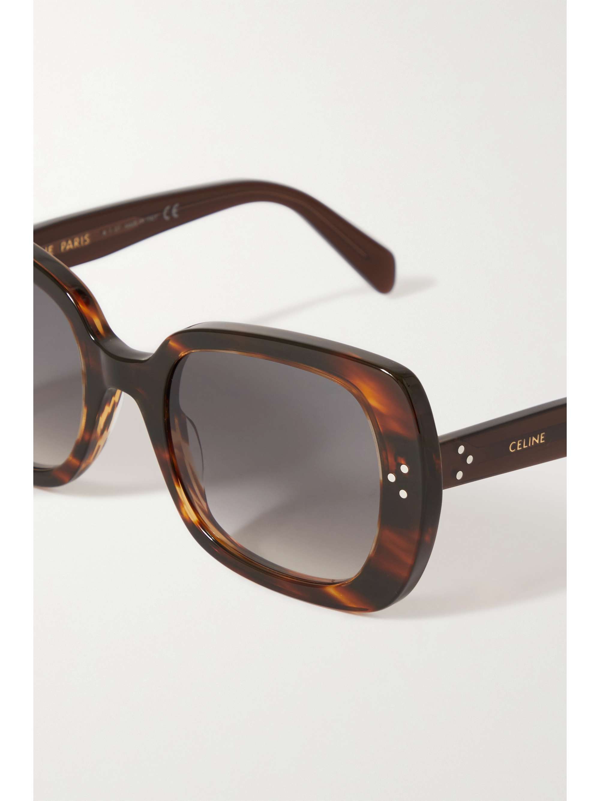 CELINE EYEWEAR Square-frame tortoiseshell acetate sunglasses