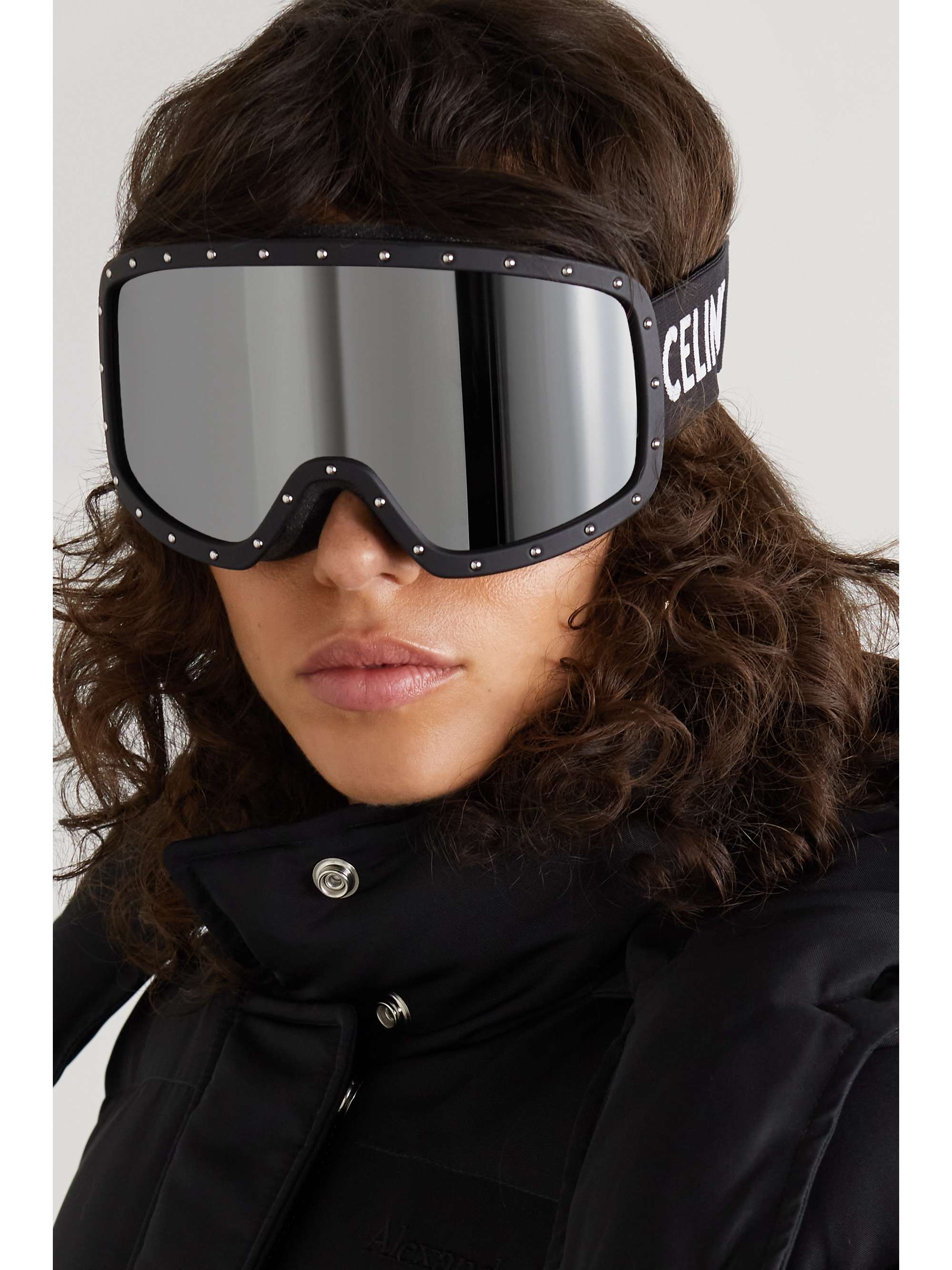 Studded ski goggles